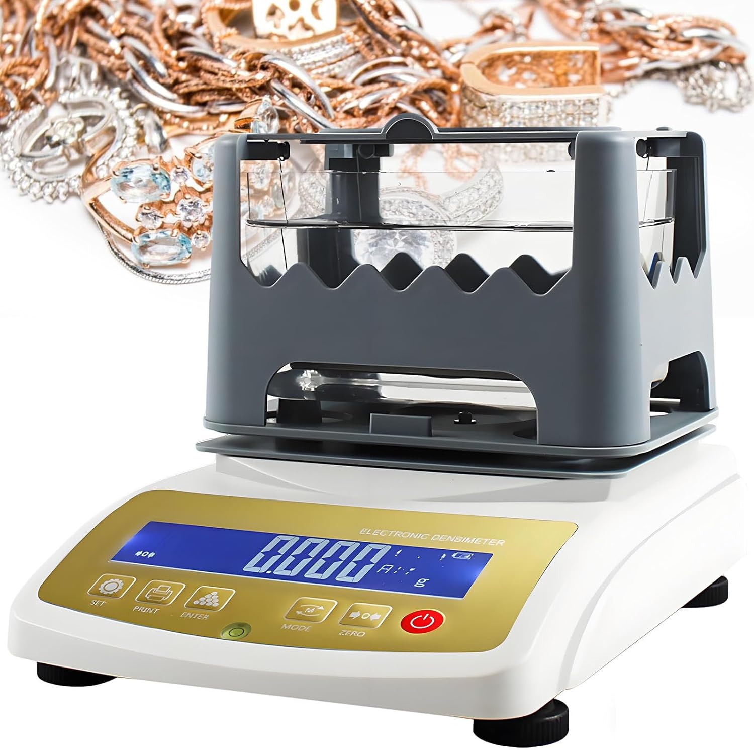 Digital Gold and Silver Tester Machine, 0.001g/Cm³ Accuracy Gold Tester for Gold, Platinum, Palladium, Jewelry/Pawn Shop/Refinery Precious Metal Tester 600K