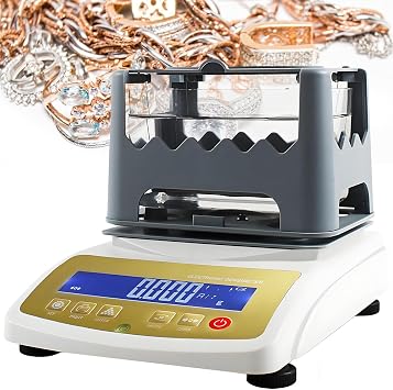 Digital Gold and Silver Tester Machine, 0.001g/Cm3 Accuracy Gold Tester for Gold, Platinum, Palladium, Jewelry/Pawn Shop/Refinery Precious Metal Tester 1200K