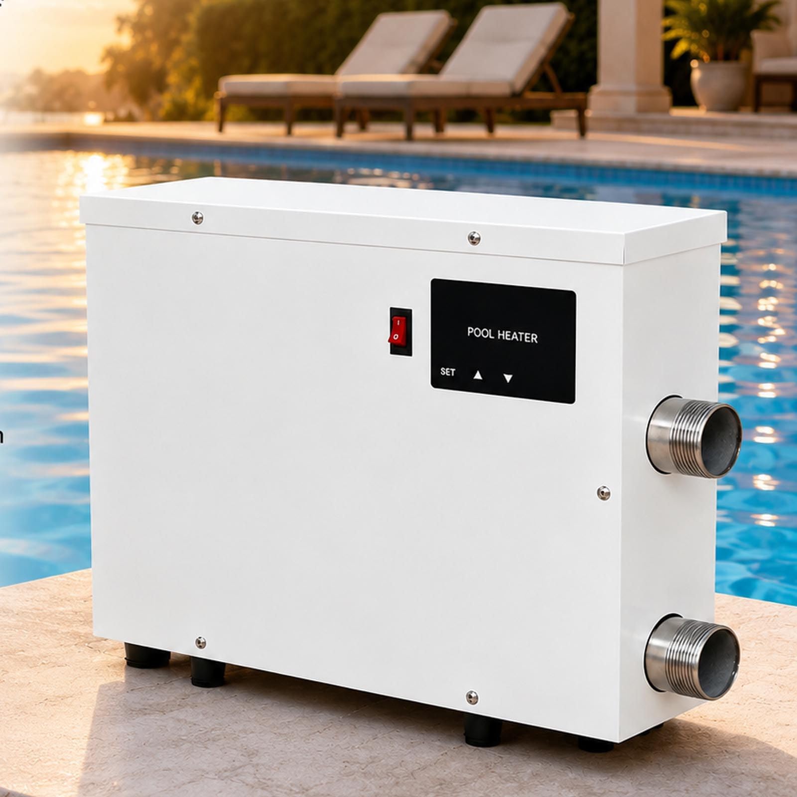 Calentador eléctrico de piscina de 5,5 kw/9 kw/11 kw/15 kw 220 V, termostato digital, calefacción automática, acero inoxidable para piscinas, spas, jacuzzis y bañeras