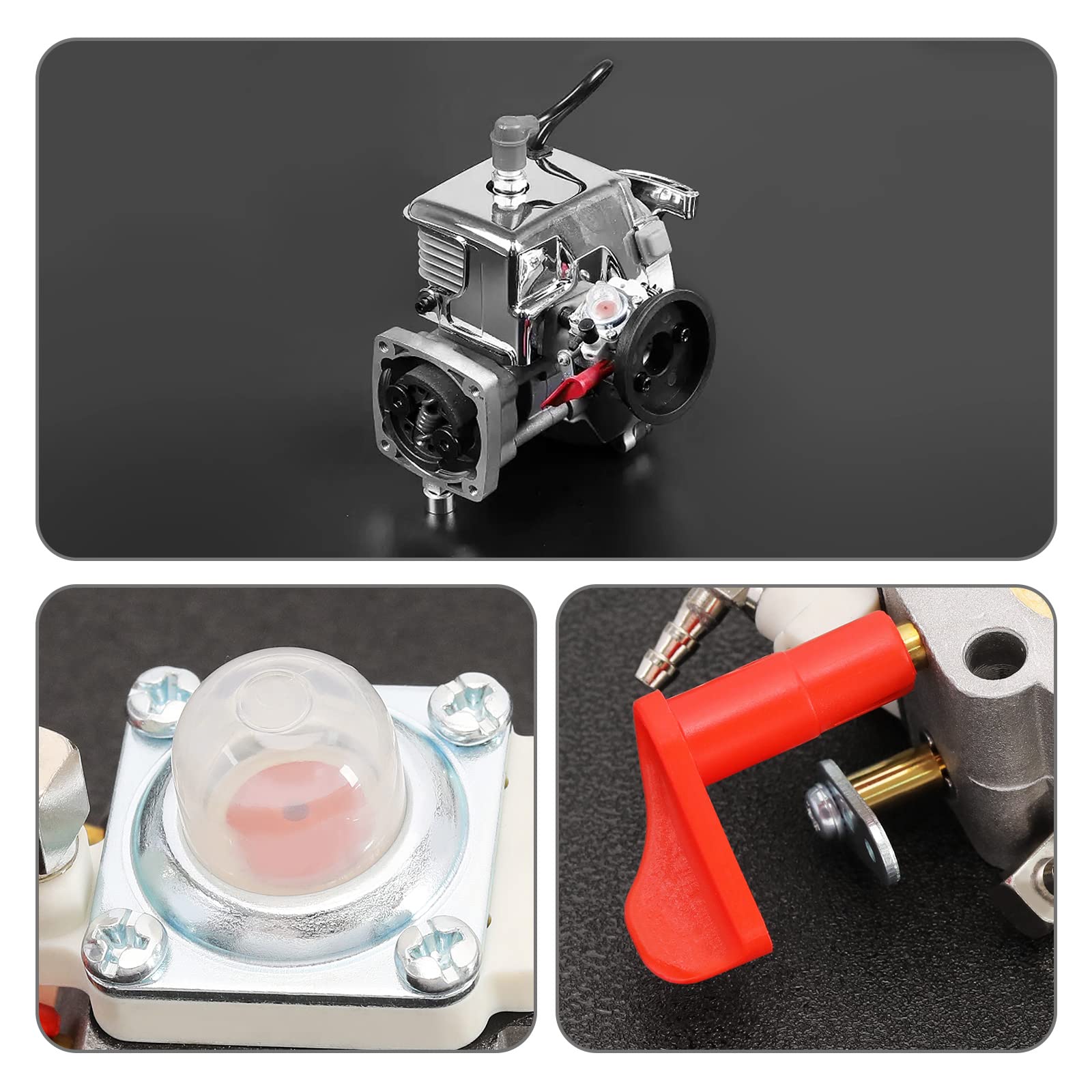 OTOTEC Carburatore per tosaerba compatibile con motori Walbro WT-997 WT-668 WT-664 23-30.5CC Accessori per tosaerba da giardino Parti di ricambio del motore