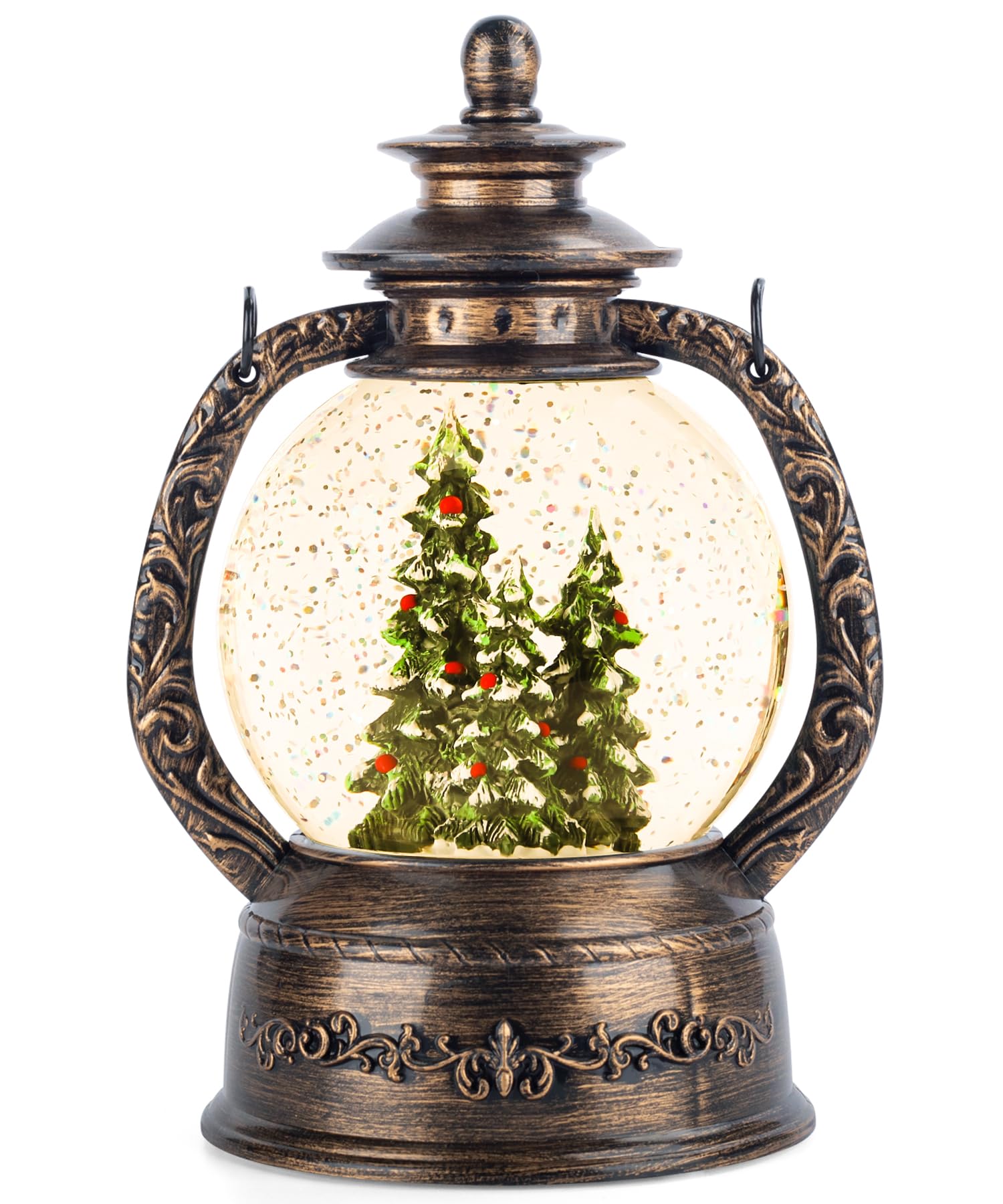Farol de globo de nieve navideño ideal para decorar el salón con música y luces LED