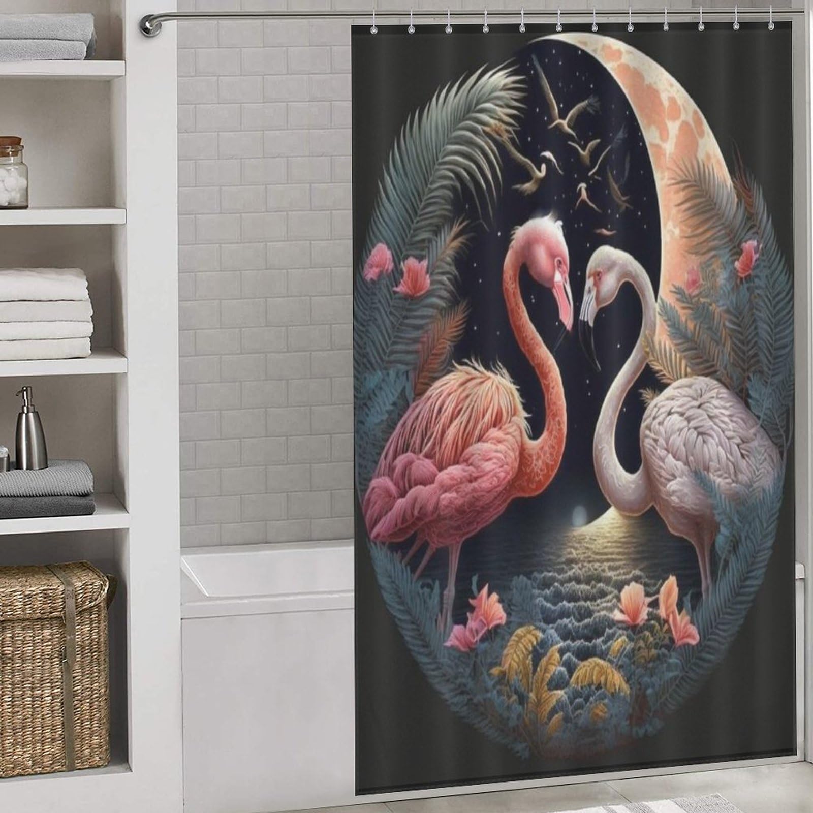 Rideau de bain cygne étanche pour une douche moderne et propre