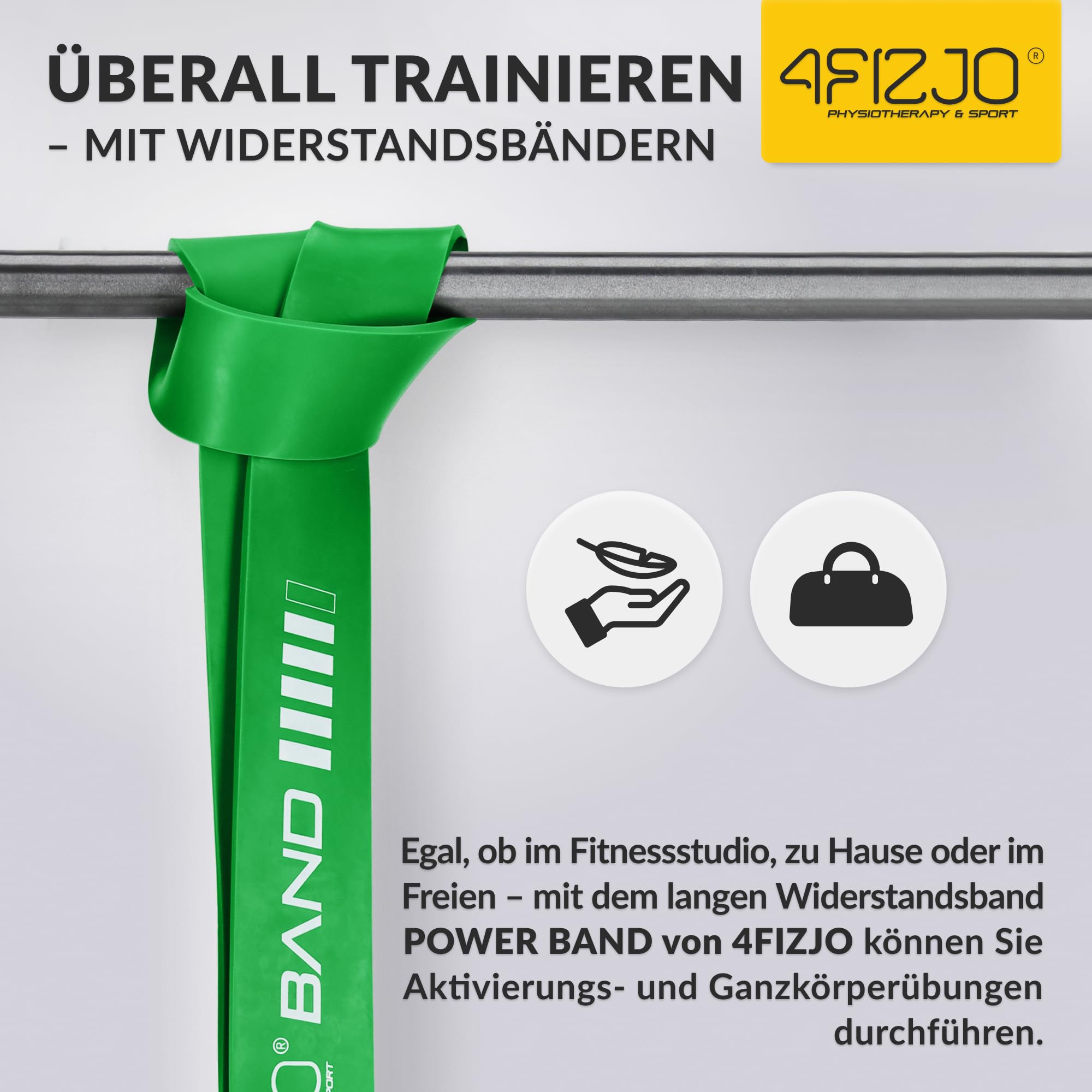 4FIZJO Latex Fitnessbänder, 208x1,3x0,45 cm, Leichter Widerstand Hypoallergen, Widerstandsbänder krafttraining, Calisthenics Equipment, Trainingsband für Yoga, Gymnastikband