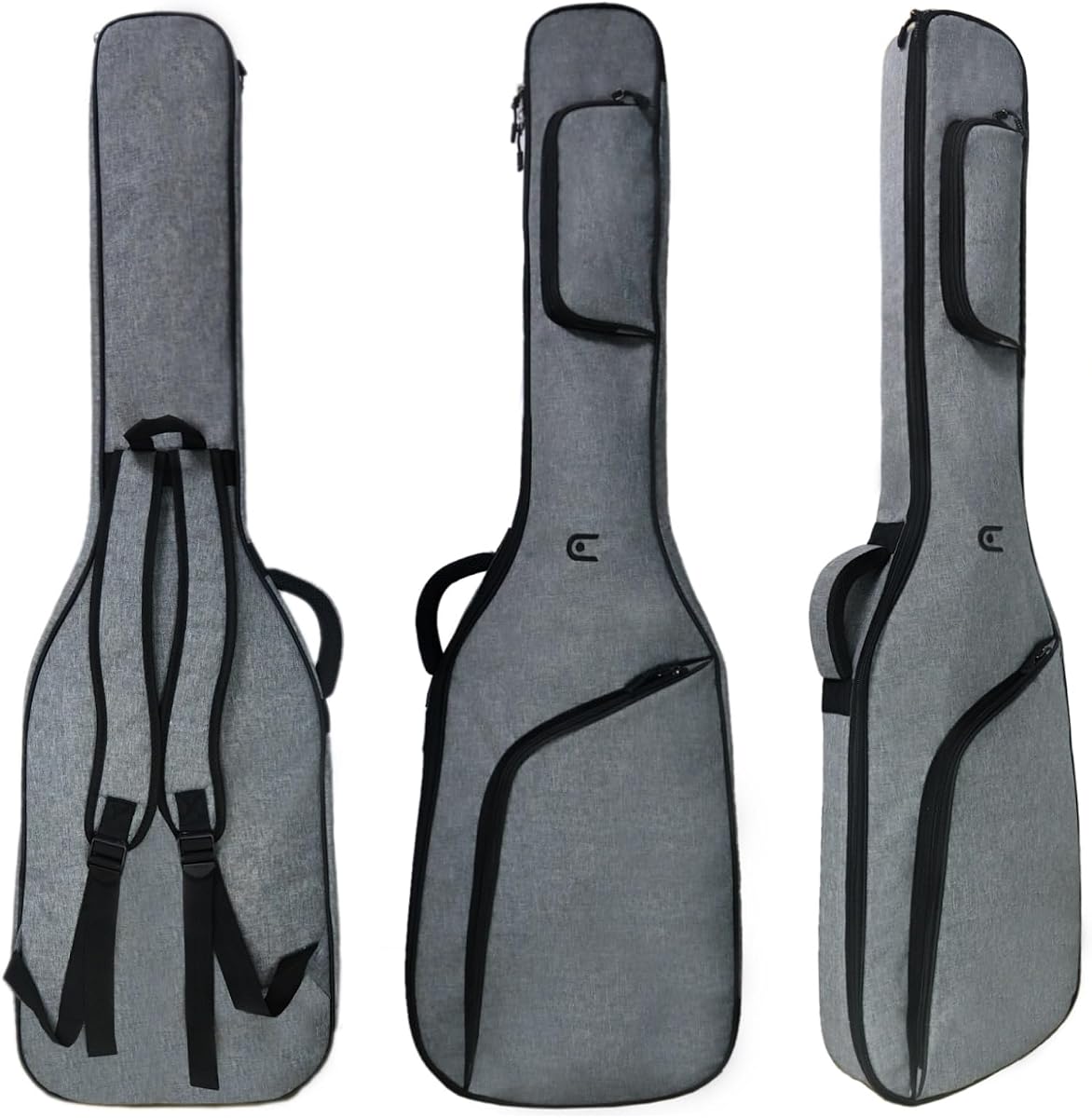 Bass Guitar Bag Gig Bag, Electric Bass Guitar Case Bass Backpack 12mm Padding Lightweight with Pockets Adjustable Straps, EM025