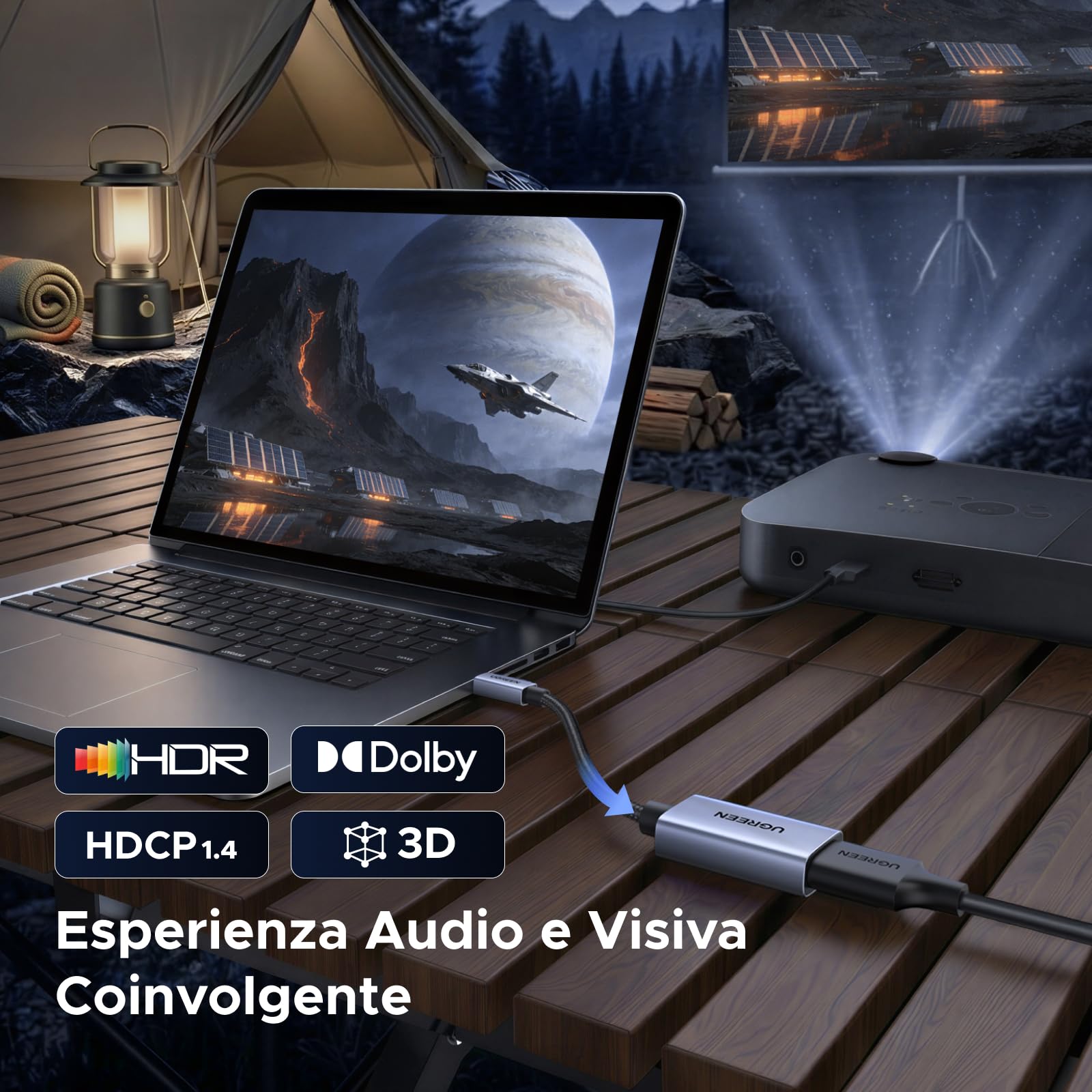 UGREEN Adattatore 4K 30Hz da Mini DisplayPort a HDMI Thunderbolt 1/2 Unidirezionale Convertitore da Mini DP a HDMI 2K 60Hz 1080P 120Hz compatibile con Mac Mini MacBook Air Pro monitor HDTV (1 Pezzo)