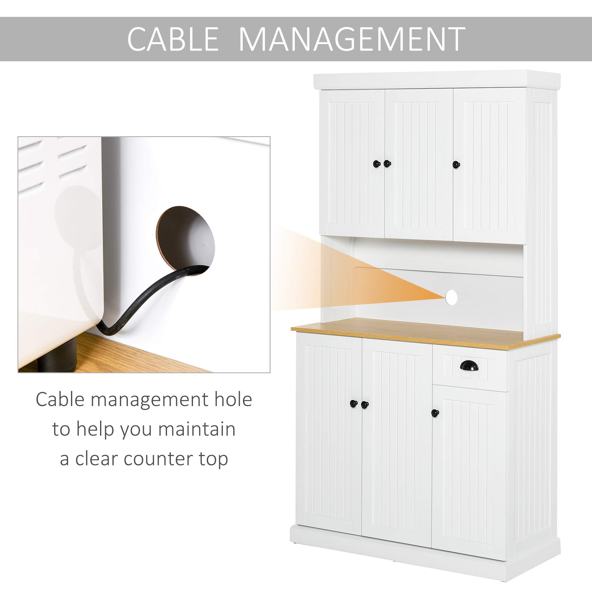 Buy 71" Buffet with Hutch, Modern Kitchen Pantry Storage