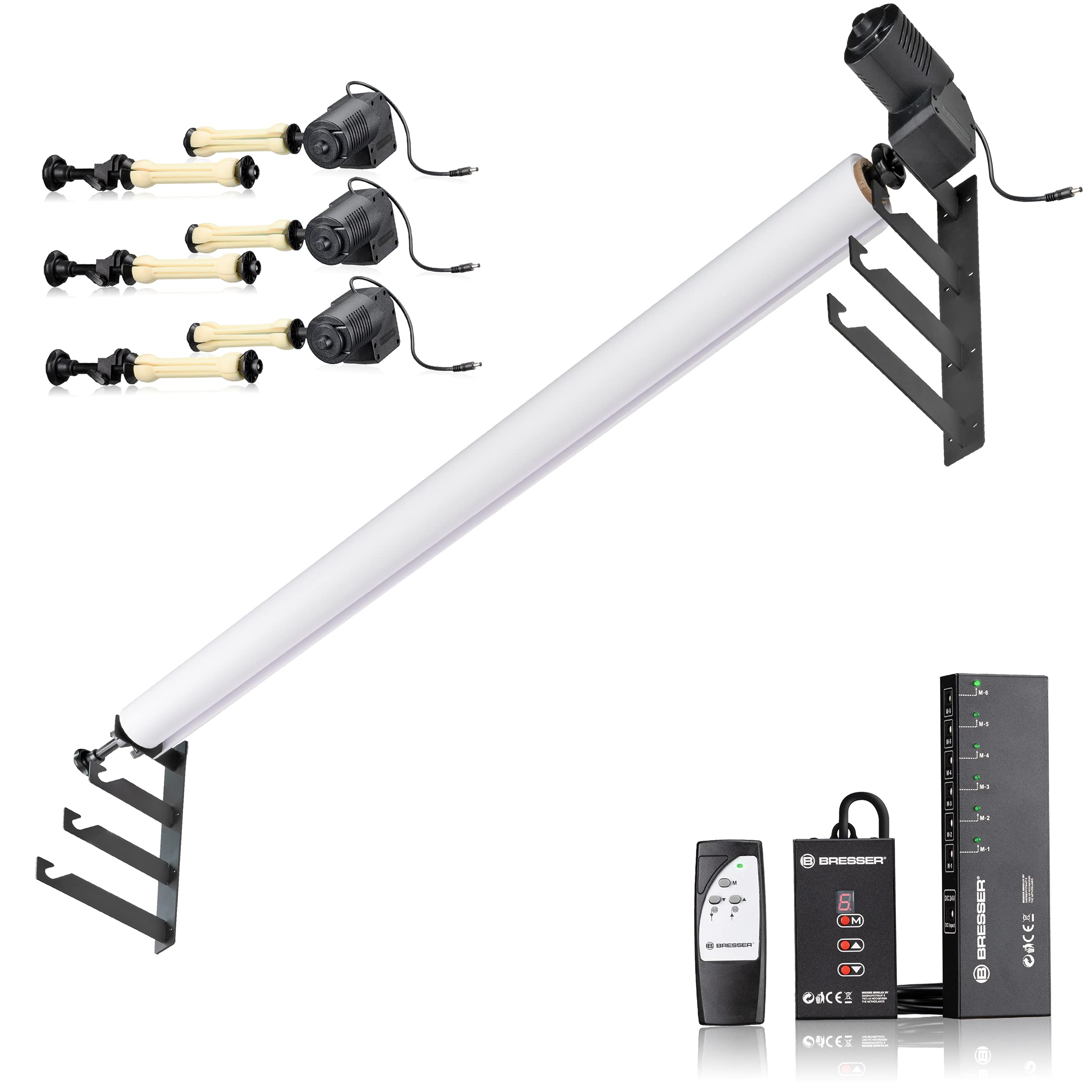 BRESSER EBS-4 Système d'arrière-Plan électrique pour 4 Rouleaux | Bresser EBS 4 système de fond électrique 4 rouleaux avec télécommande