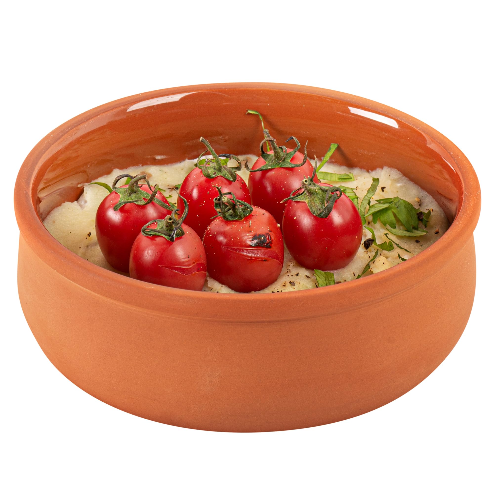 Restaurantware -Terra Tek - Cazuelas in terracotta, 10 pentole in terracotta smaltata marrone per cucinare, pronte per il forno, microonde, pentole da portata in terracotta, lavabili in lavastoviglie,