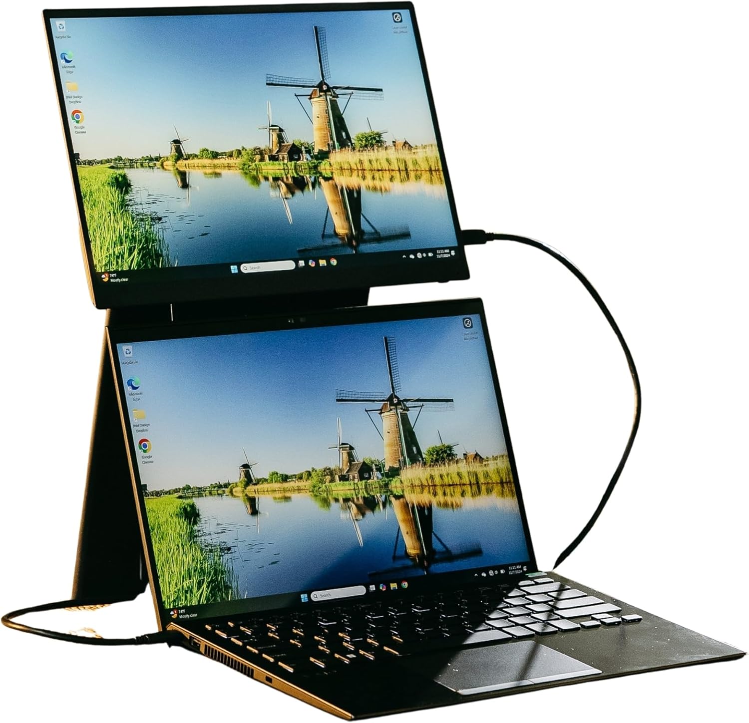 VAIO 14" Portable Monitor | Ultra-Light Carbon Fiber Design (0.72 lbs) | WUXGA (1920 x 1200) | USB-C Single Cable | Origami Stand Case | Crafted in Japan