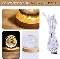 Vista 2 de Lámpara de luna 3D, luces LED, lámpara de escritorio pequeña, lámpara de mesa de luna llena, ideas únicas de regalo de Navidad, luz nocturna