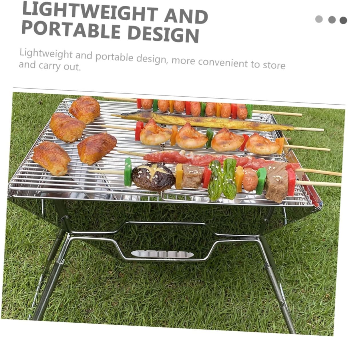 Portable Folding Camping Grill Bbq Accessory Sturdy Wear-resistant Barbecue Rack Professional Outdoor Barbecue for Hiking and Backyard Cooking