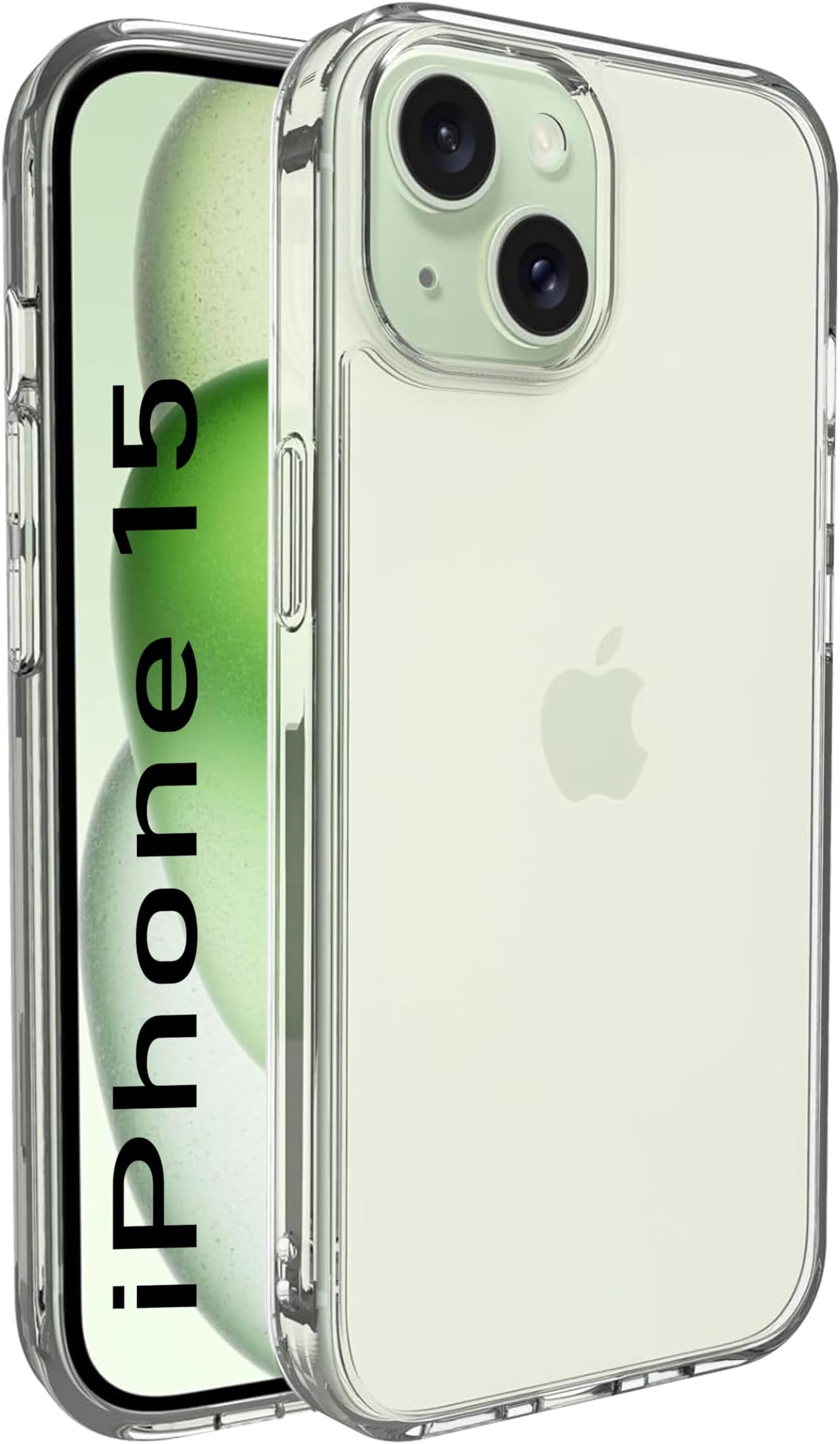 CEDO iPhone 15 Clear Case | Soft Flexible Slim-Fit | Full Body 360 Protection Shock Proof TPU Back Cover (Transparent)
