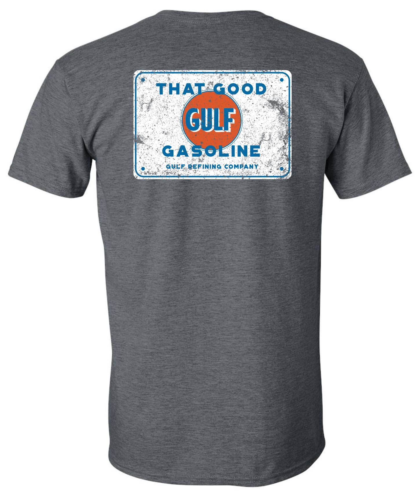 Gulf Oil Officially Licensed Men's Short Sleeve T-Shirt, Classic Gulf Vintage Sign Graphic Tee's