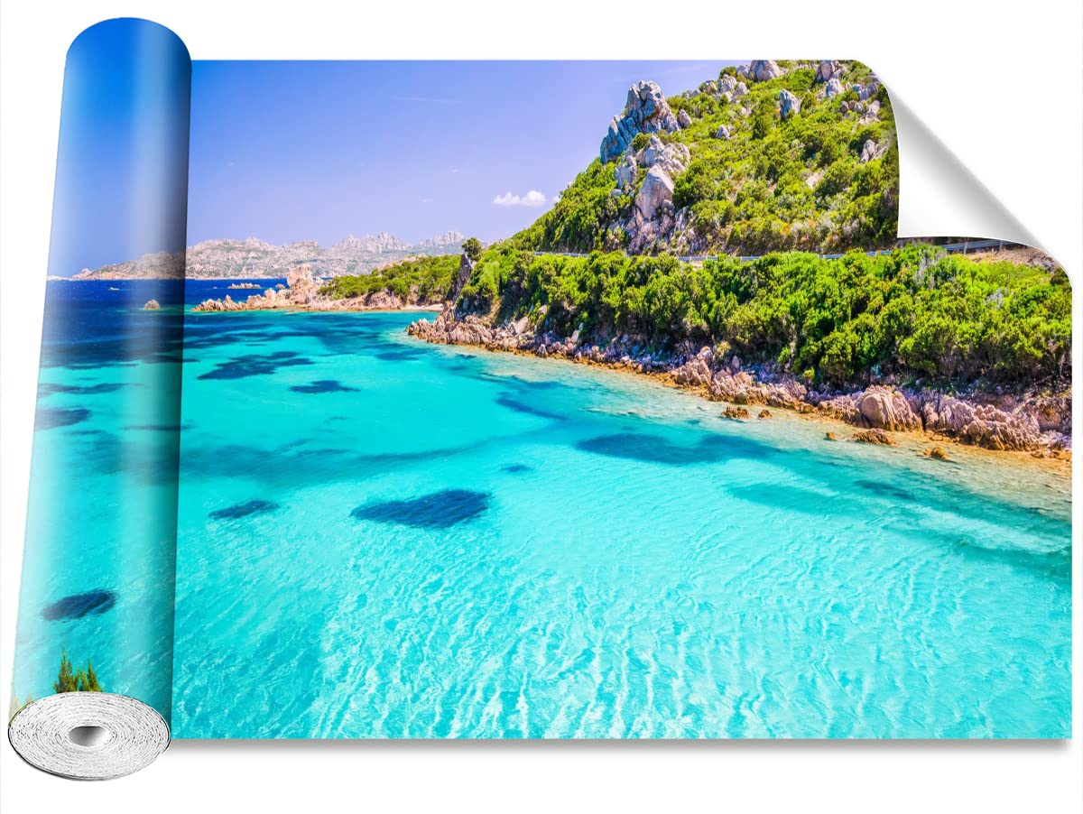 Papier peint moderne grand format 250x104cm mer de Sardaigne