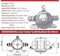 Vista 3 de Newdeli Max 200A Trombetta - Relé solenoide continuo de 3 terminales, de alta resistencia, para cabestrante marino 24106 SPST Solenoide 12VDC