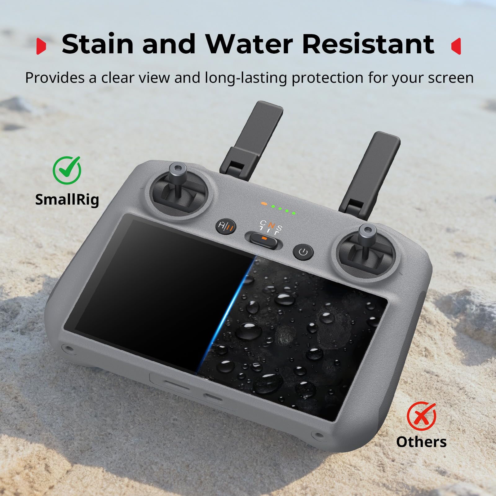 SMALLRIG Szkło hartowane HD do DJI RC/RC 2 (2 sztuki), zaprojektowane specjalnie do ekranów kontrolerów dronów do DJI, redukuje odblaski, wodoodporne i odporne na plamy, 6111