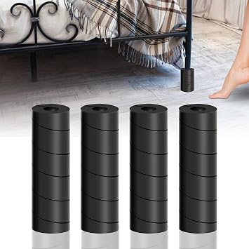 4 Pcs Bed Frame Leg Covers and Toe Protectors, Adjustable Snake Wrap Foam Cushion Bumpers, Protector Guards for Bed Feet and Posts, Prevent Toe Injuries from Hard Furniture, Black
