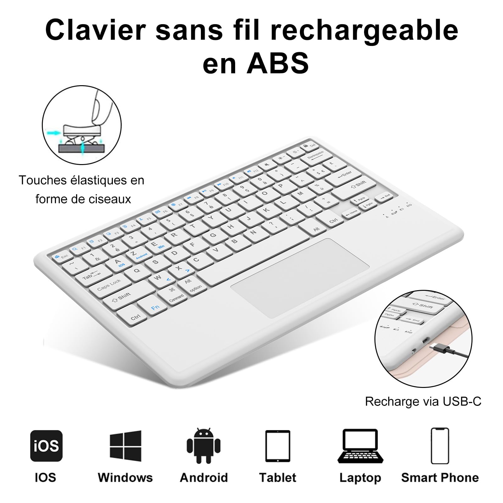 Coque Clavier pour iPad Air 13 (M4 2026/M3 2025/M2 2024) avec Pavé Tactile