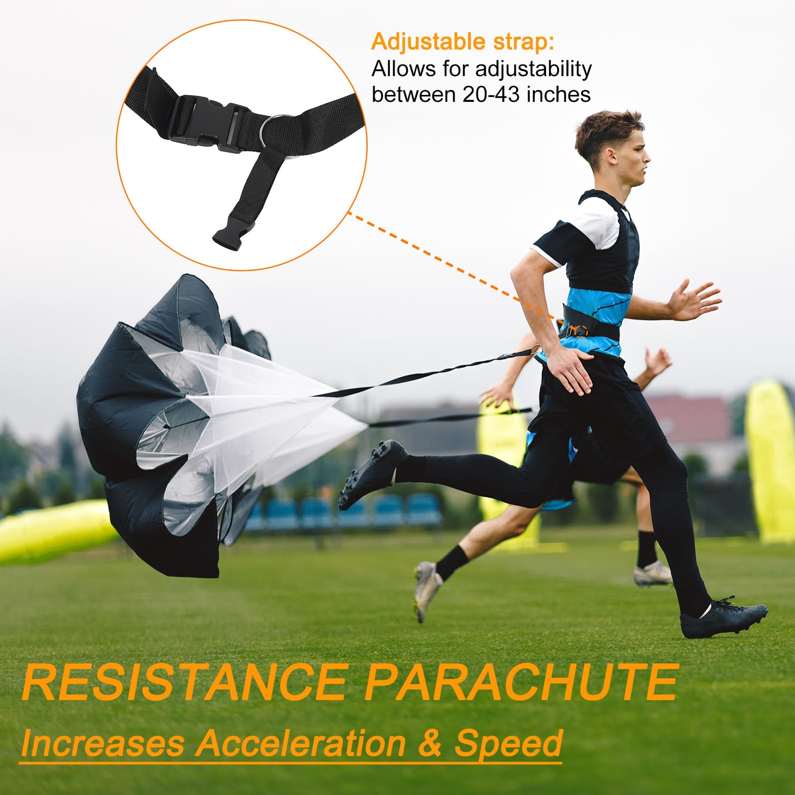 PATIKIL Agilidad Escalera Velocidad Entrenamiento Equipo Incluye 20 pies Agilidad Escalera, 12 Fútbol Conos, Resistencia Paracaídas, 4 Obstáculos Ajustables para Fútbol, Amarillo