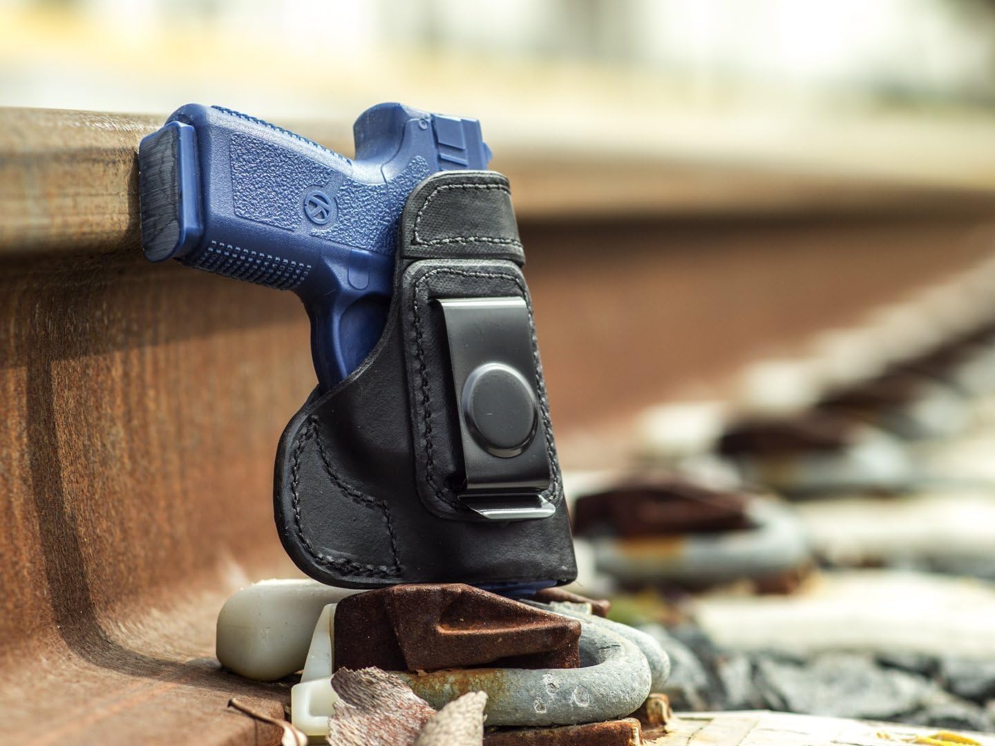 OUTBAGS USA LS3PM9 (Black-Right) Full Grain Heavy Leather IWB Conceal Carry Gun Holster for Kahr PM9 9mm. Handcrafted in USA.