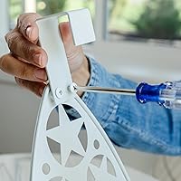 Vista 5 de Farmhouse Ironing Board Hanger Wall Mount or Over the Door - Universal Laundry Room Ironing Board Holder Caddy with Iron Holder Shelf - Adjustable