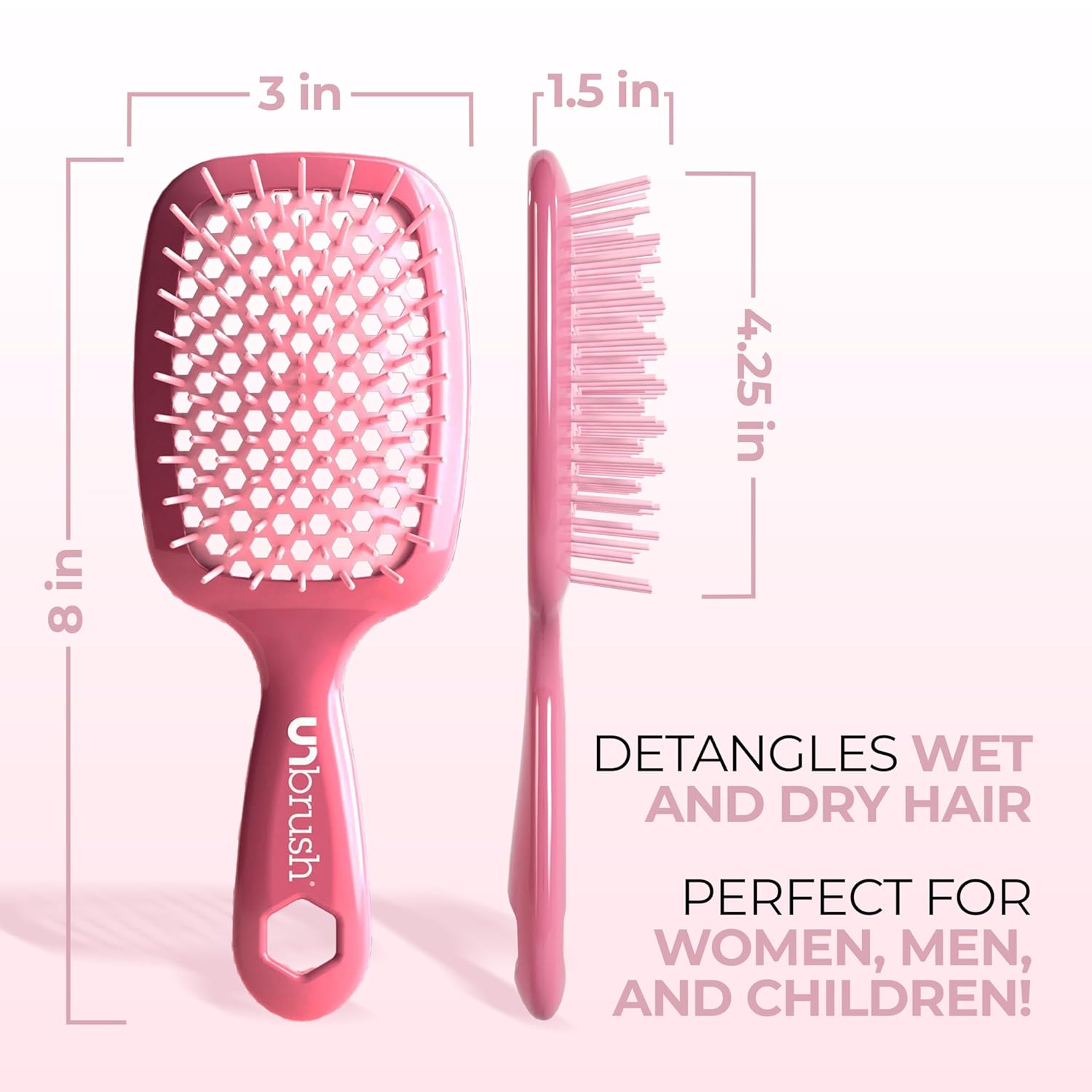 FHI Heat UNbrush Detangling Brush for Pain-Free Brushing on All Wet or Dry Hair Types — Durable DuoFlex Anti-Static Bristles, Lightweight Handle, Vented Hair Brush - Image 5