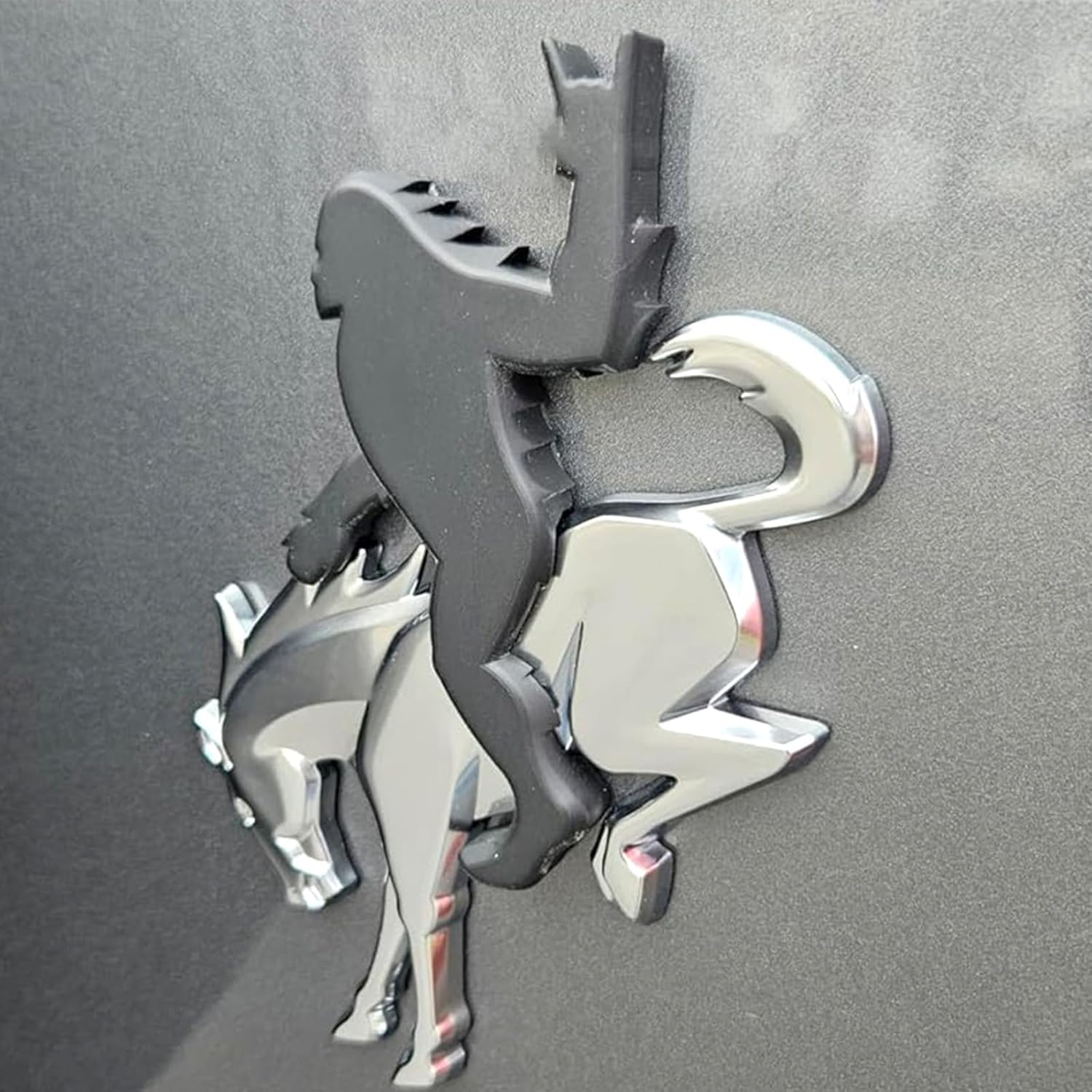 Add-A-Saquatch to Your Bronco,3D Tailgate Emblem Overlay for SUV - Universal Fit 3"x4" Raised Design, Black Automotive Decor with Tape (Rock Hand, Black)