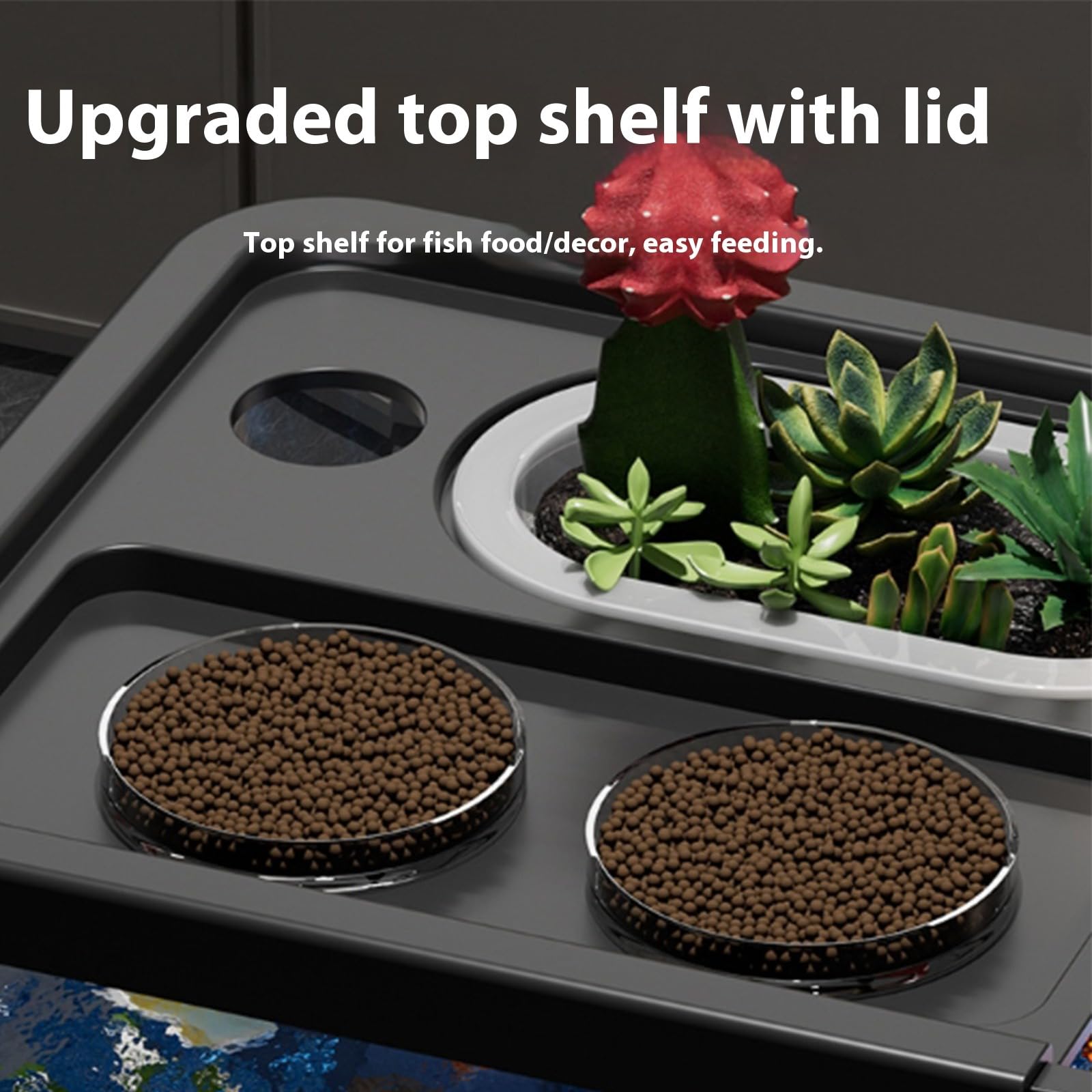 Kit De Démarrage Complet pour Aquarium | Aquarium avec Filtre et Éclairage Intégrés,Décoration Aquatique Élégante pour Maison Bureau Chambre
