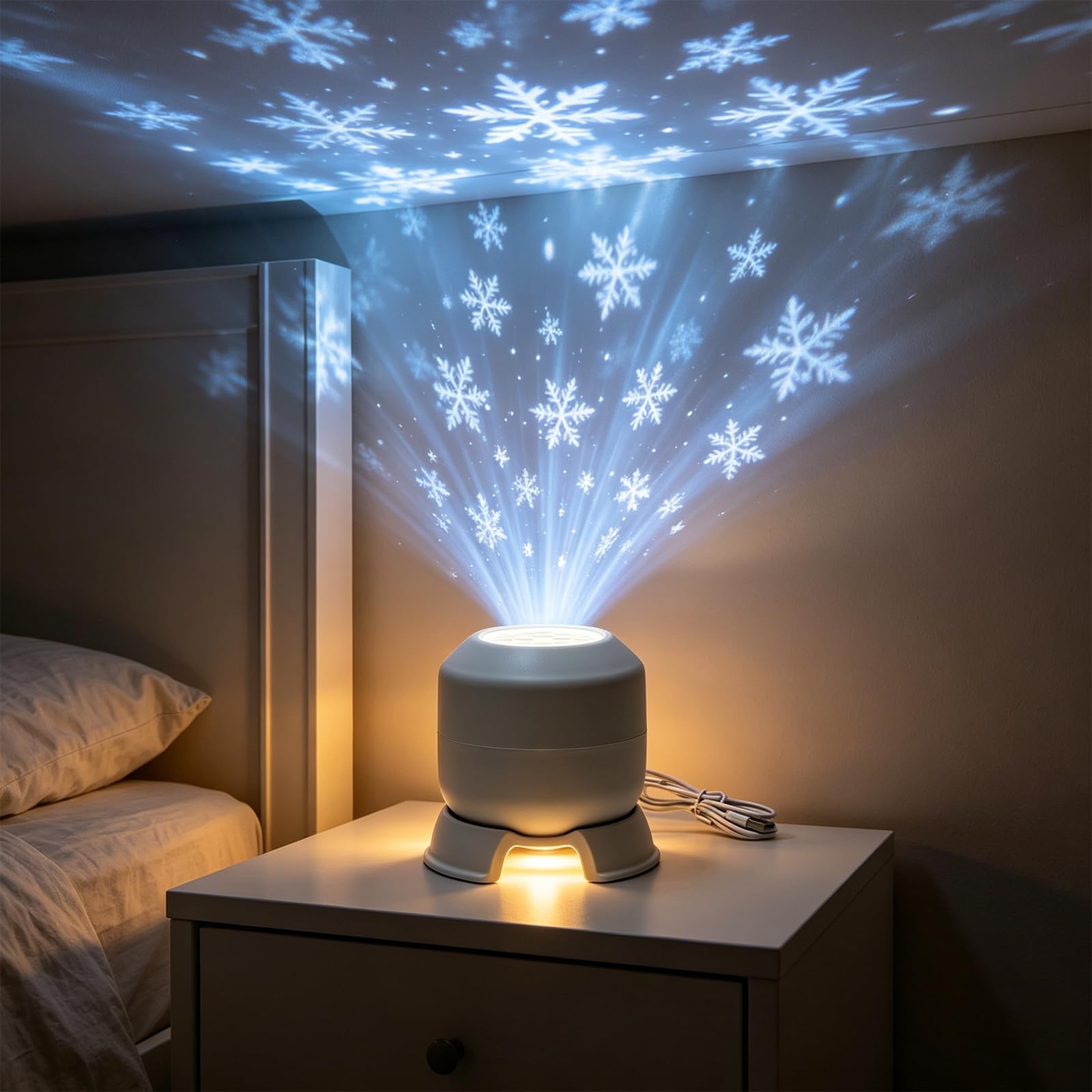 Dynamic Rotating LED Projector Light, 2-in-1 LED Ocean Light Projector