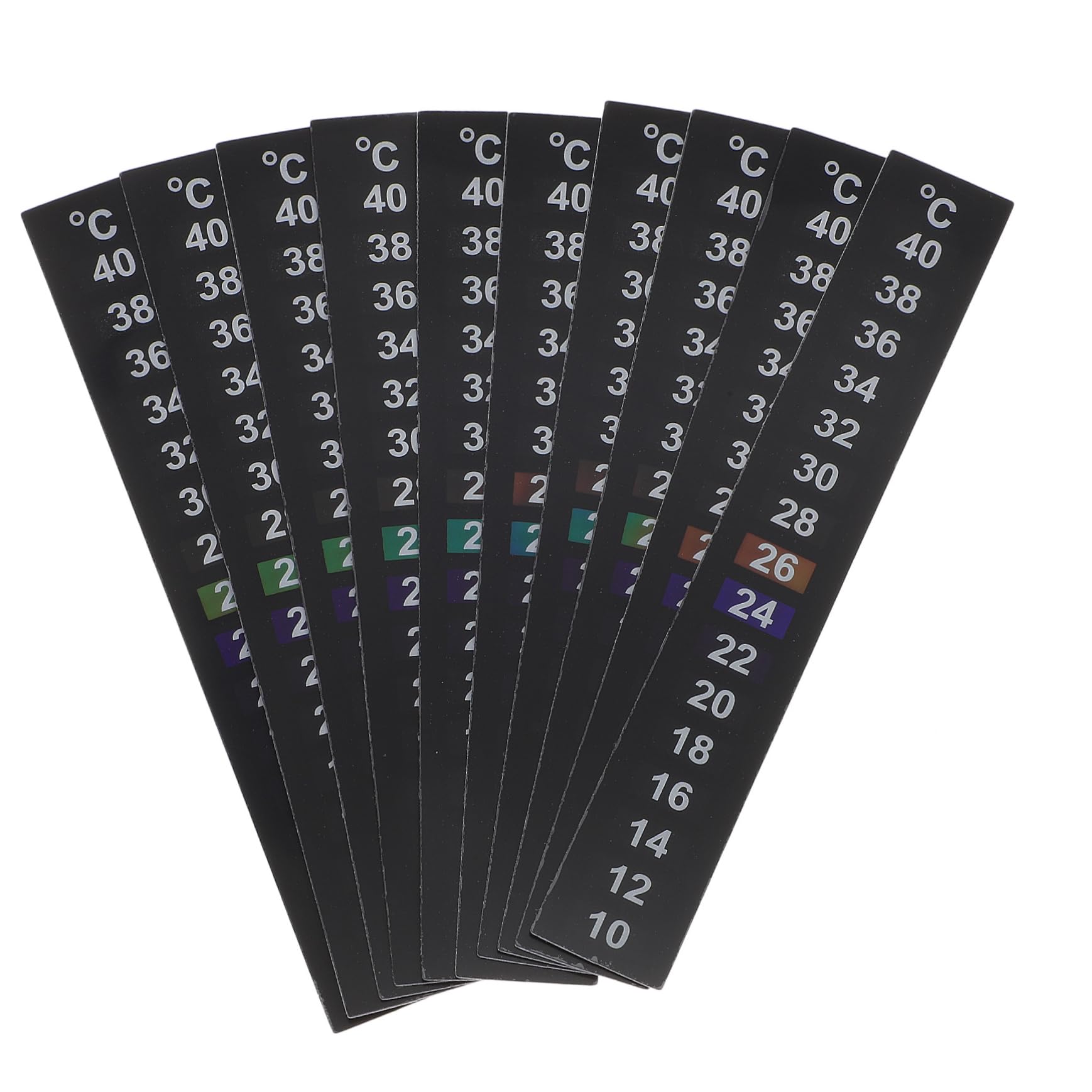 BESPORTBLE 10pcs Aquarium Thermometer Sticker 10 Stick Thermometer Strip for Fish Tank Decor
