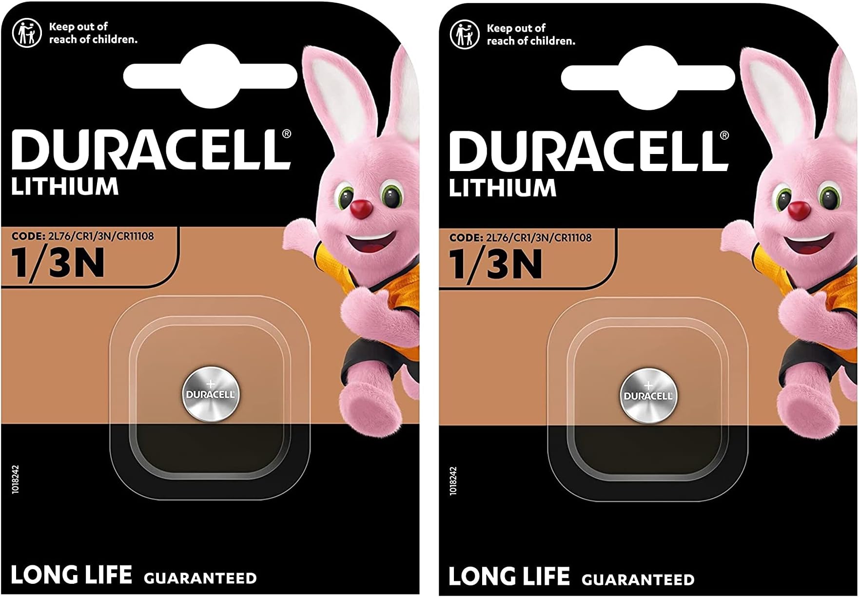 2X Duracell CR 1/3N 2L76 CR11108 With Lithium (2 Blister Pack of 1 Battery) 2 Batteries