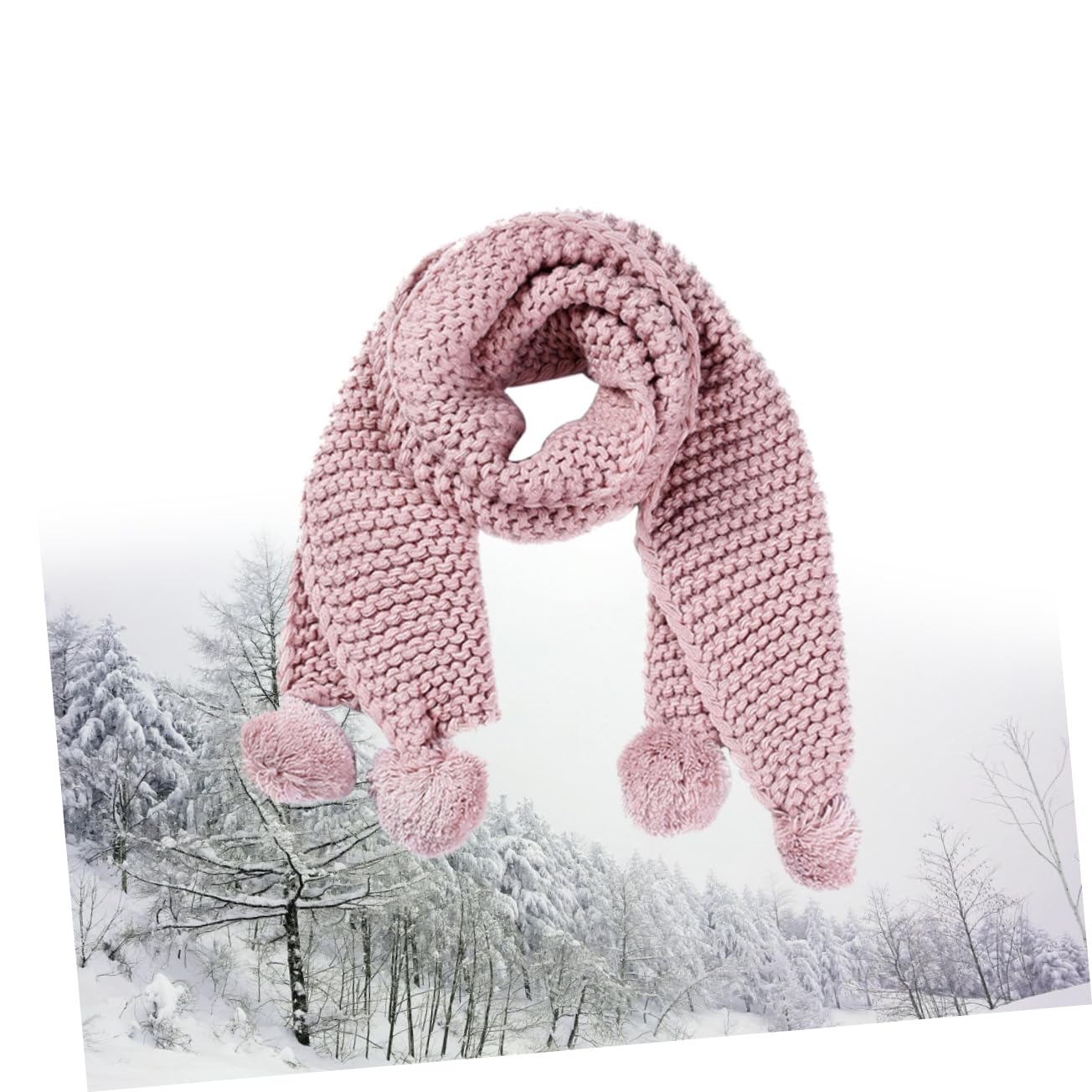 LIFKOME 3 Piezas Bufanda De Lana Bufanda Cálida para Niños s para Niños con Bolas Peludas De Niño Rosa