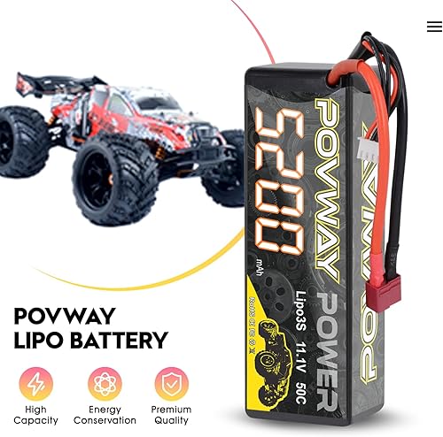 Miniatura 4 de 3S Lipo Batería 11.1V 50C 5200mAh RC Batería con enchufe T para coches RC, camión RC, helicóptero, avión