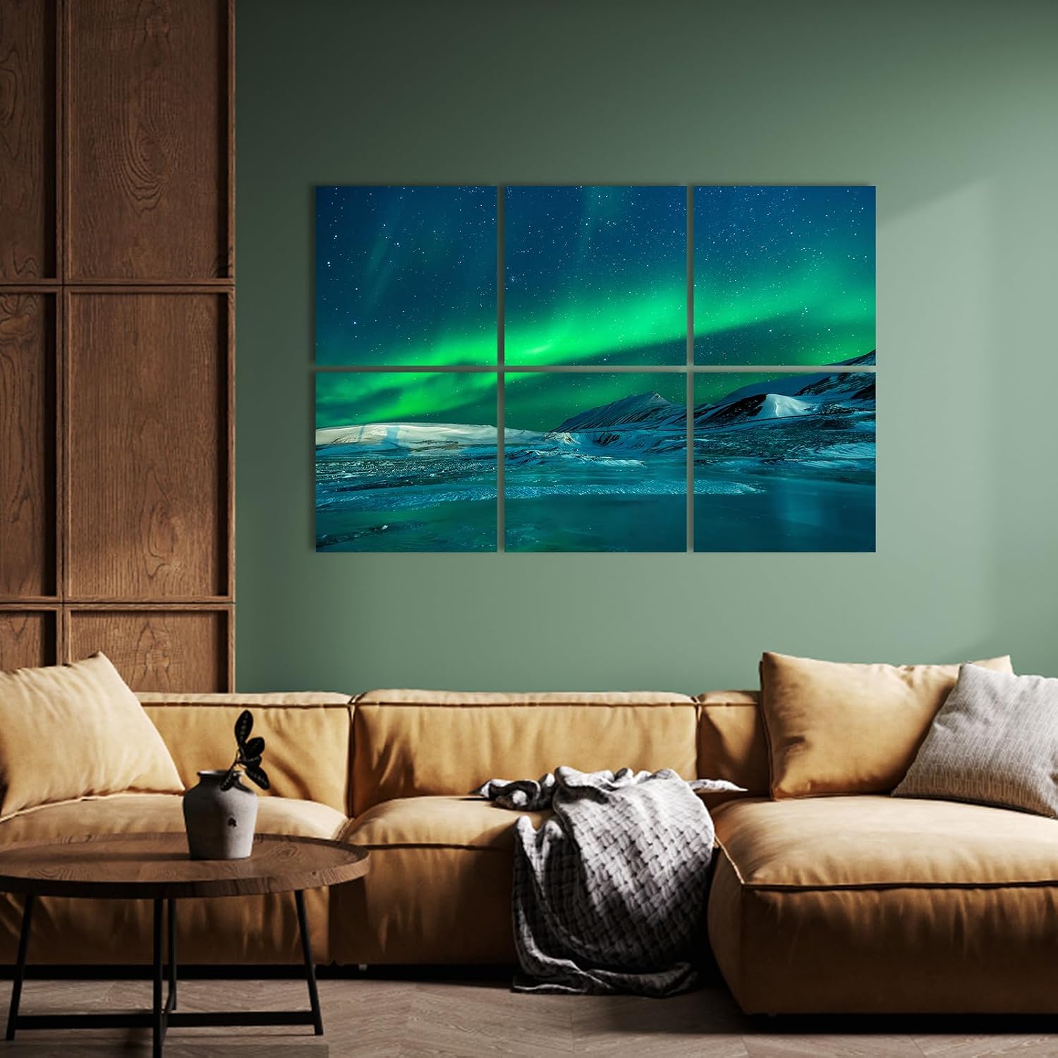 Acoustic Art Sound Absorbing Wall Panels: Sound Proofing Panels for Walls Recording Studio Acoustical Treatments Aurora Borealis Wall Decor for Living Room Office Bedroom,24"x24",Set of 6 image 2
