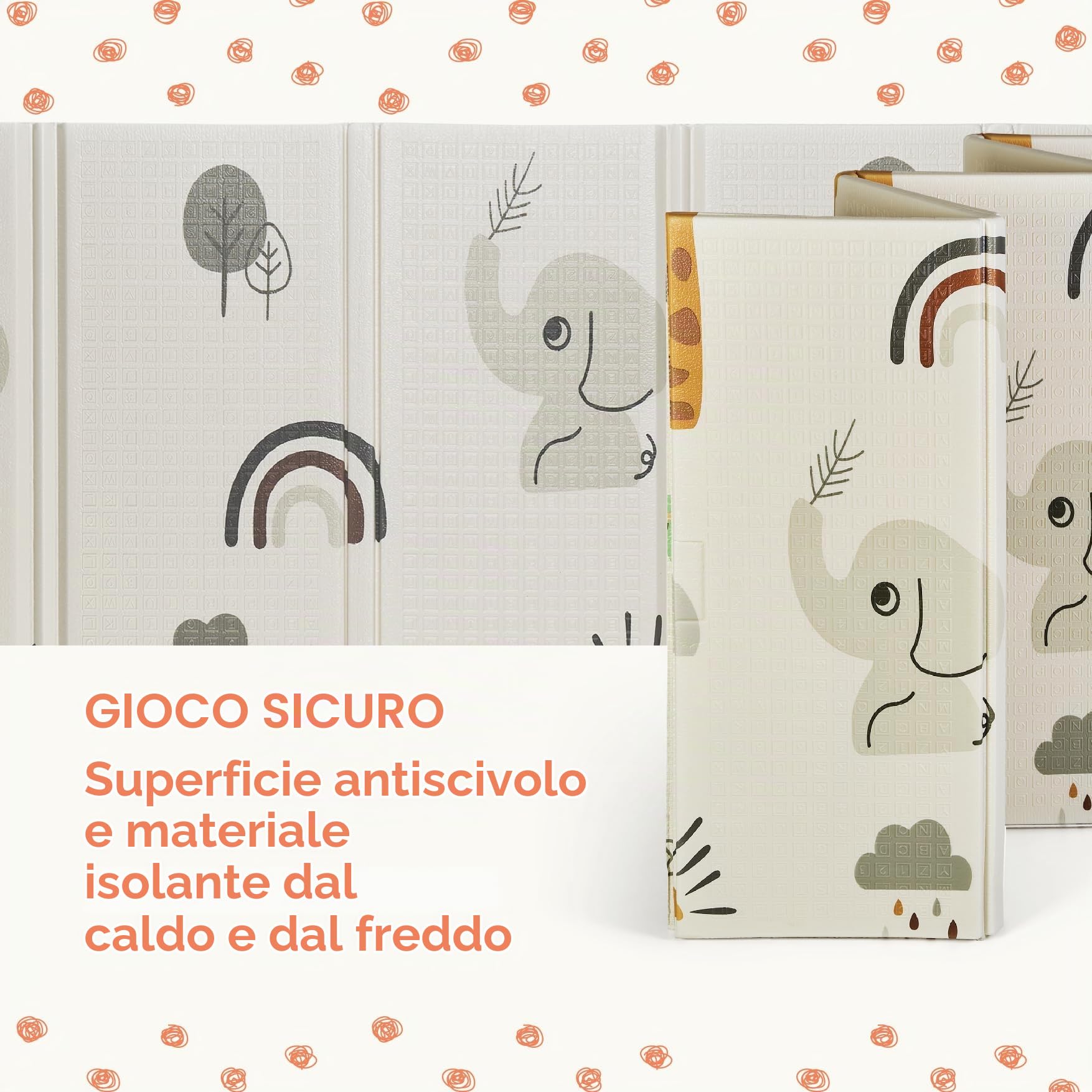 MS BabyWorld - Recinto per bambini XXL + Tappeto gioco per bambini 180 * 200 cm - Tappeto bifacciale, altamente imbottito (spessore 1,5 cm), Box molto grande e alto - pieghevole e con borsa trasporto