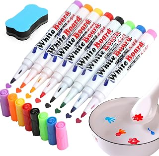 Magic Painting Pens Erasable Water Doodle Drawing Pen 8pcs Kids Floating Drawings Ink Colouring Marker Pen with Eraser Educational Painting Toy for 3-12 Year Old Boy Girl