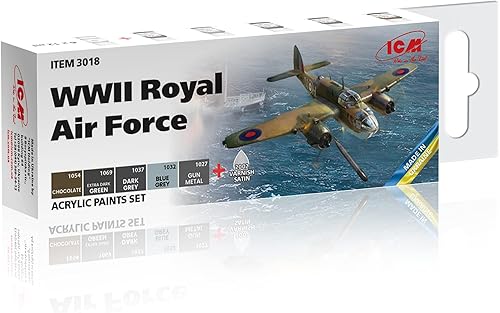 Miniatura 3 de ICM 48310 & 3018 - Bristol Beaufort Mk.I, WWII British Torpedo-Bomber - Escala 1:48 - Kit de modelo de plástico y juego de pintura acrílica