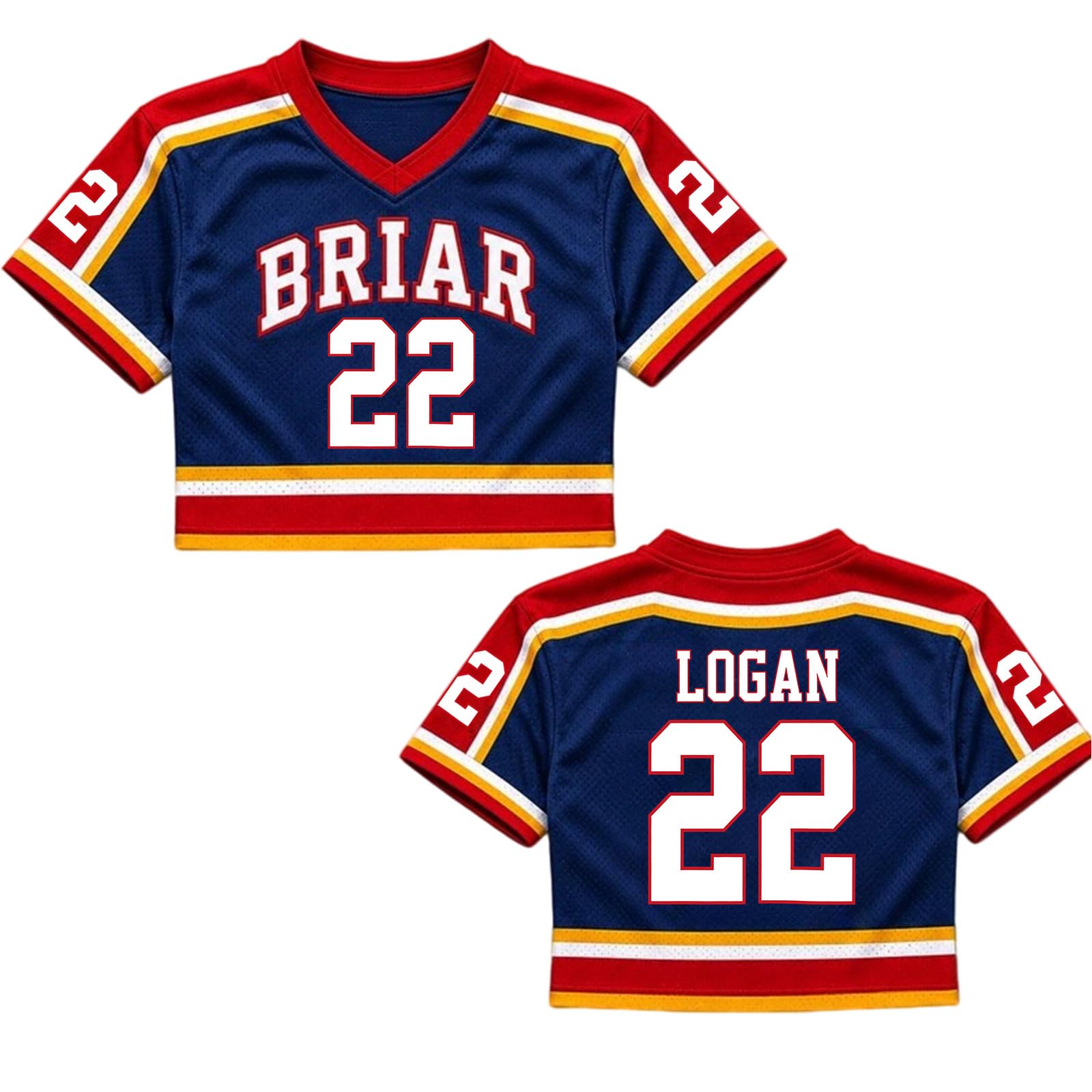 Off Campus Hockey Jersey Women Graham 44 & Logan 22 & Tucker 46 & Dean 66 Briar U Hockey Shirts Short Sleeve Briar University Shirts Sports Y2K Crop Tops Off Campus Merch for Fans
