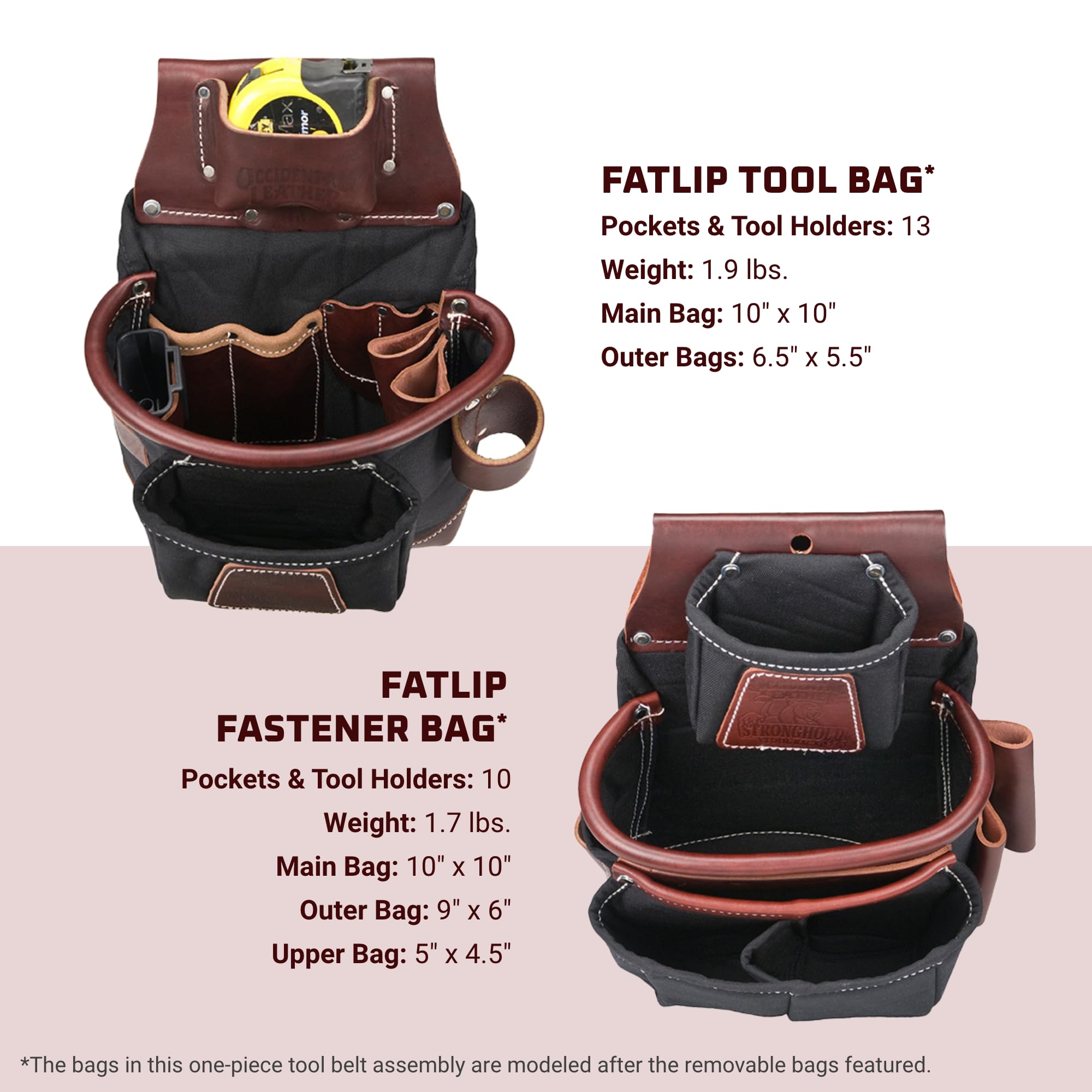 Occidental Leather 9855 Ceinture porte-outils Taille ajustable Café