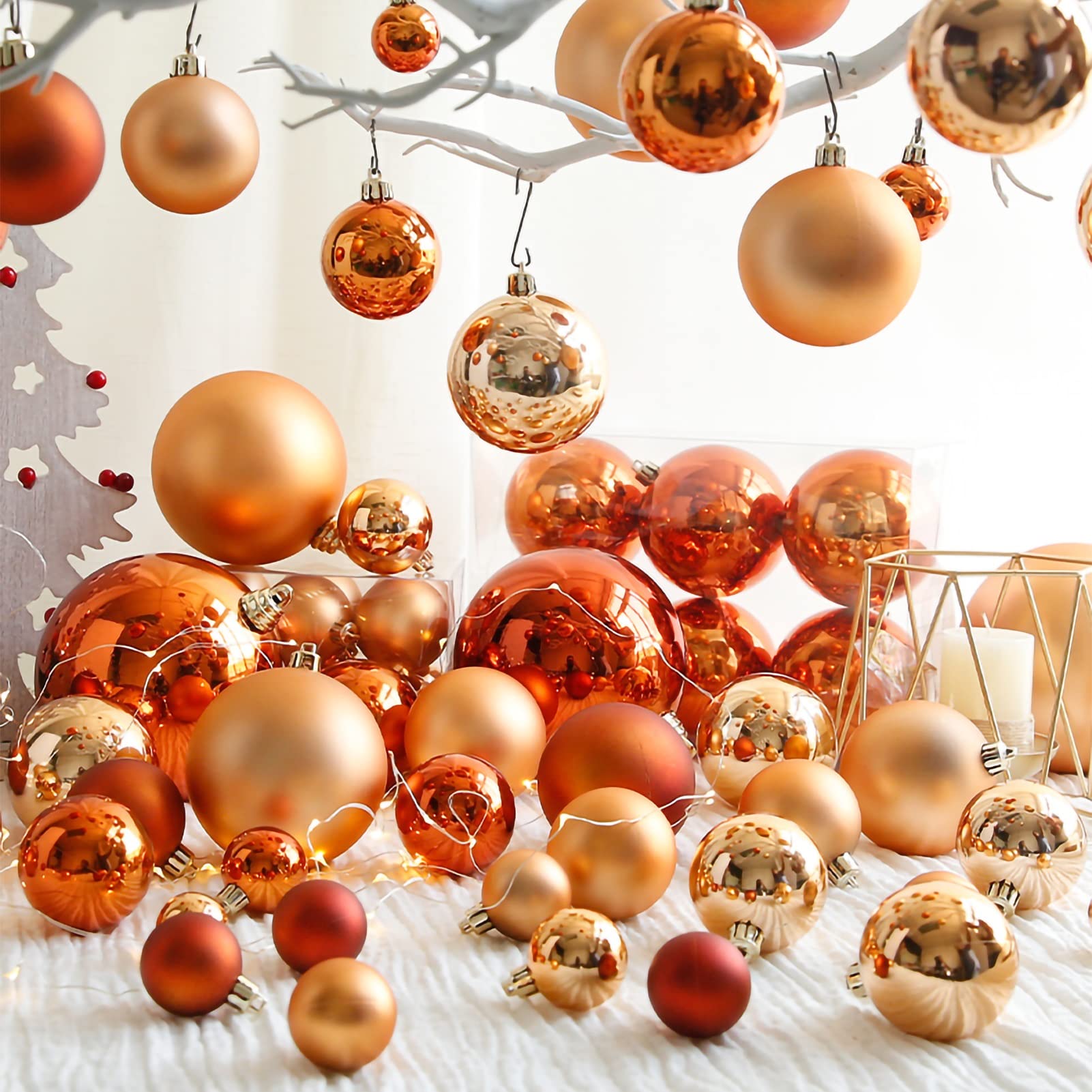 Baumschmuck Bruchproof Weihnachtskugelschmuck Weihnachtsdekorationen for Weihnachtsbaumkugeln Urlaub Hochzeitsfest Dekoration, 1 2 stücke Weihnachtskugeln(C)