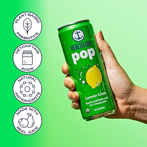 Miniatura 4 de Health-Ade Soda pop refresco prebiótico apoya la salud intestinal rica en fibra agua seltzer con jugo de fruta real sin edulcorantes artificiales