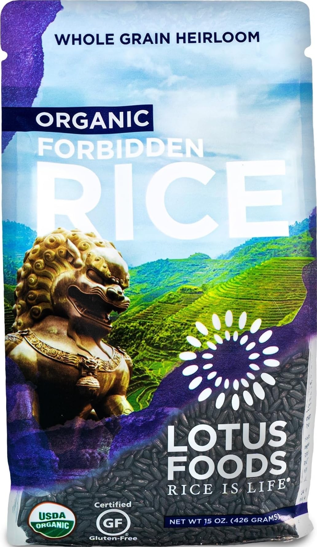 Lotus Foods Organic Forbidden Rice, Black Rice - 15 Oz Bag (Pack of 1)