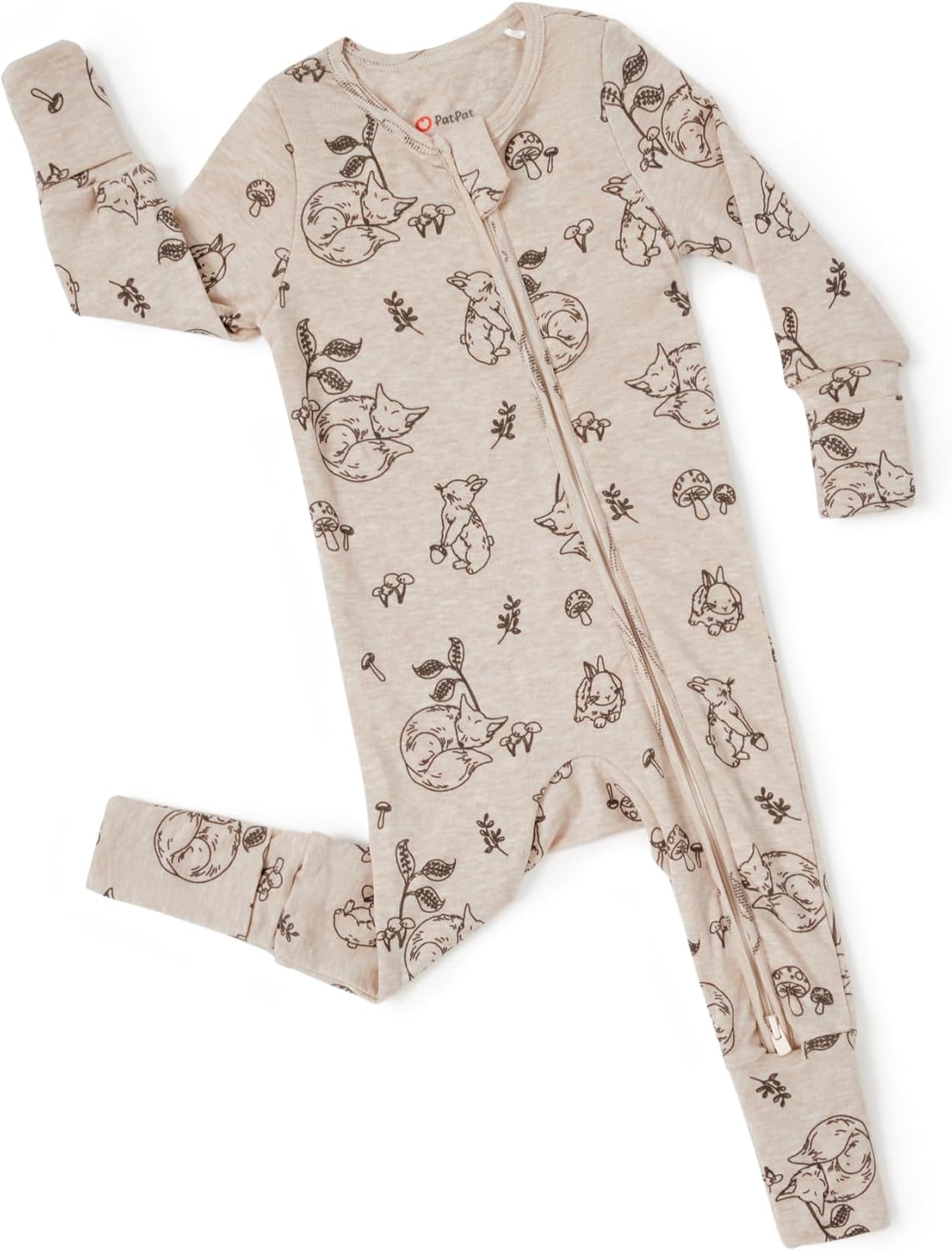 PATPAT Baby Clothes with Premium Soft Wool, Footie Pajama for Baby Boy Girl, Tencel Lyocell Romper Sleeper with 2-Way Zipper