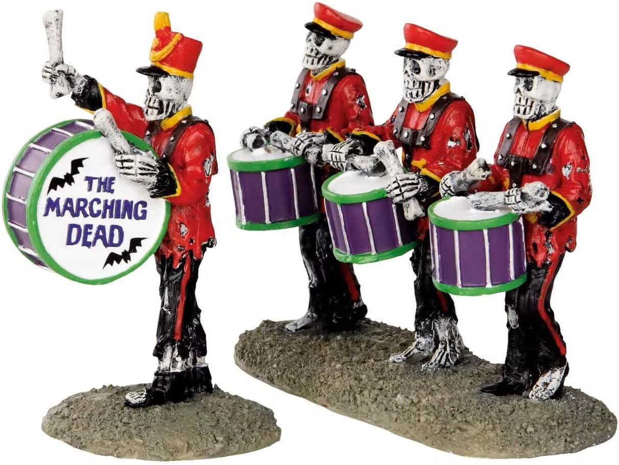 Lemax Drum Corpse Figurine, Set of 2, #32101, 6.3-in for Halloween Village