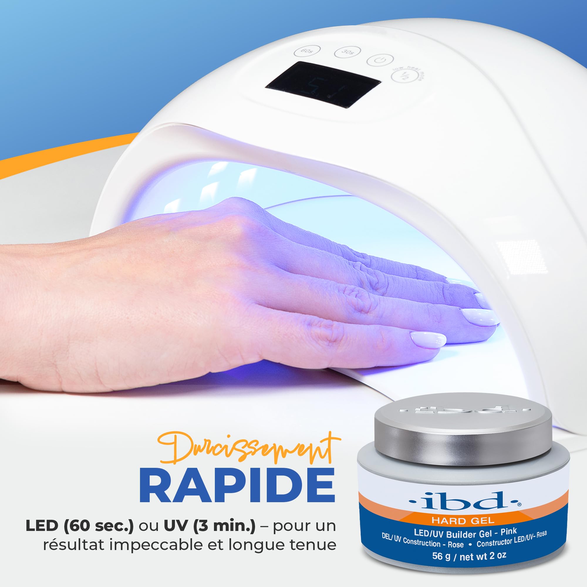IBD Hard Gel - LED/UV Builder Gel Pink, 1 paquet (1 x 56 g) - MADE IN USA - Construction d'ongles à la maison - sans rendez-vous et sans salon de manucure bruyant