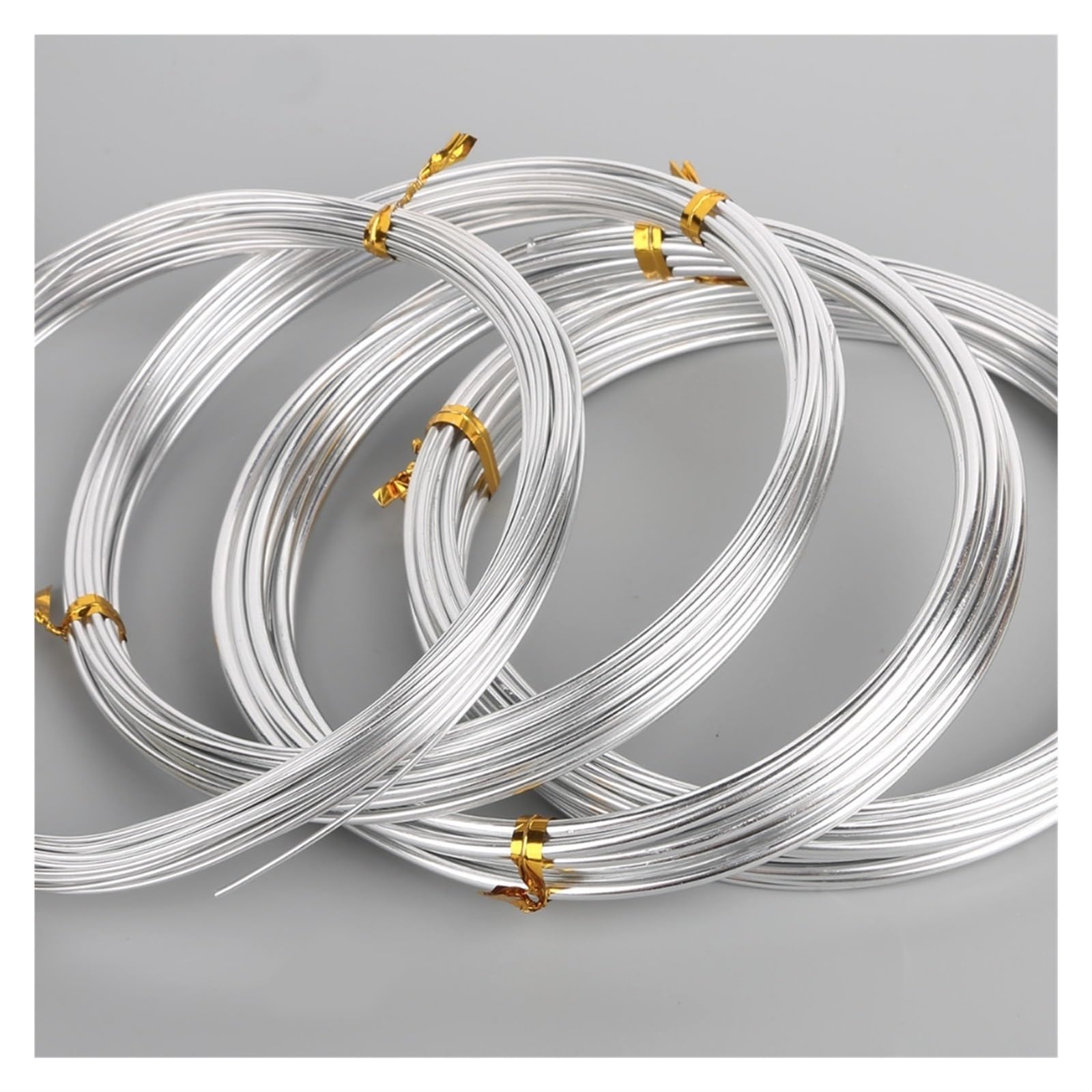 Silberfarbener runder Floristikdraht aus weichem Aluminium aus Aluminium for die Herstellung von DIY-Schmuckperlen(15 Gauge 5m)