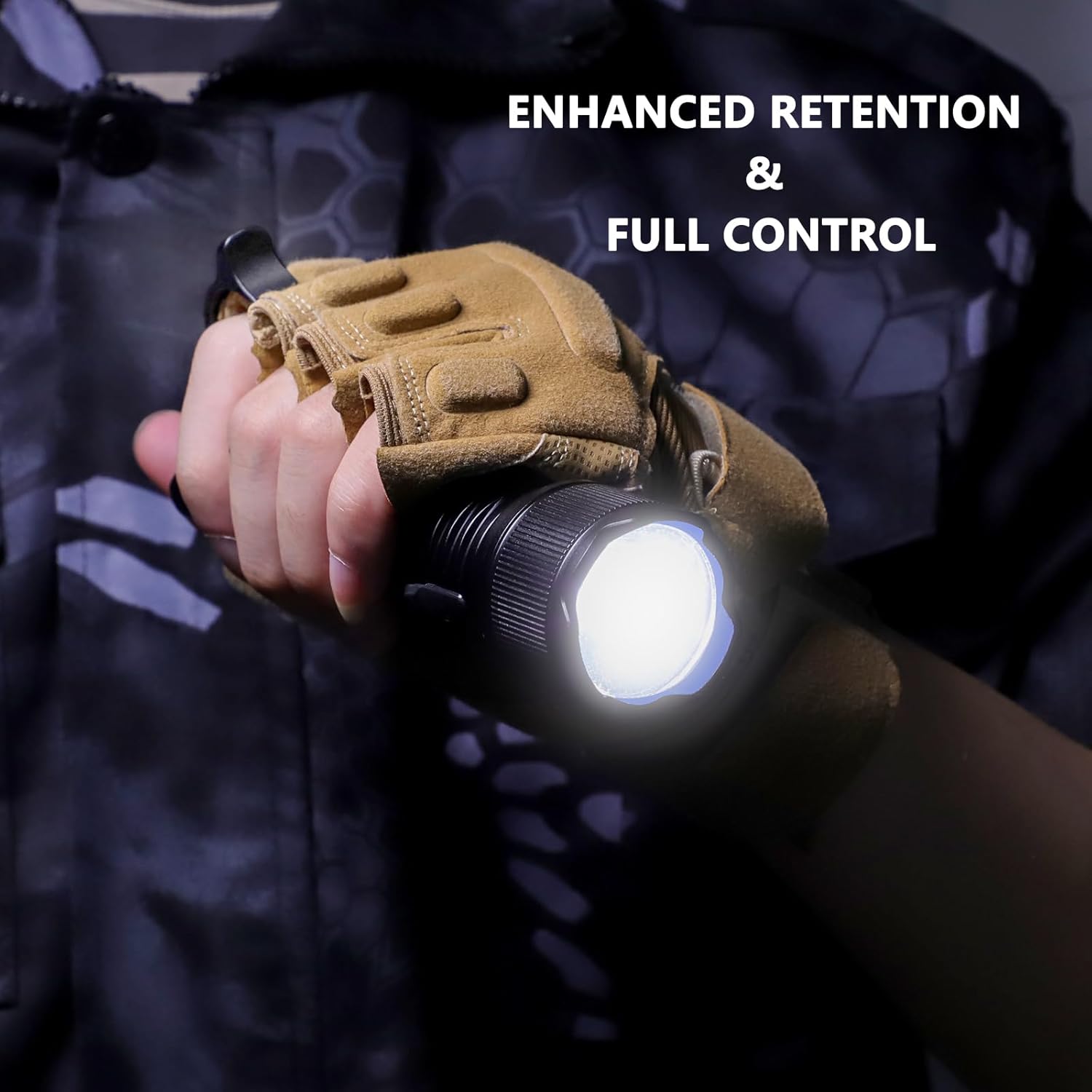 Brinyte PT16 2000 Lumens Tactical Flashlight Set & PT16 Pressure Switch & BRM21 Mount & Finger Ring & Flashlight Holster Bundle