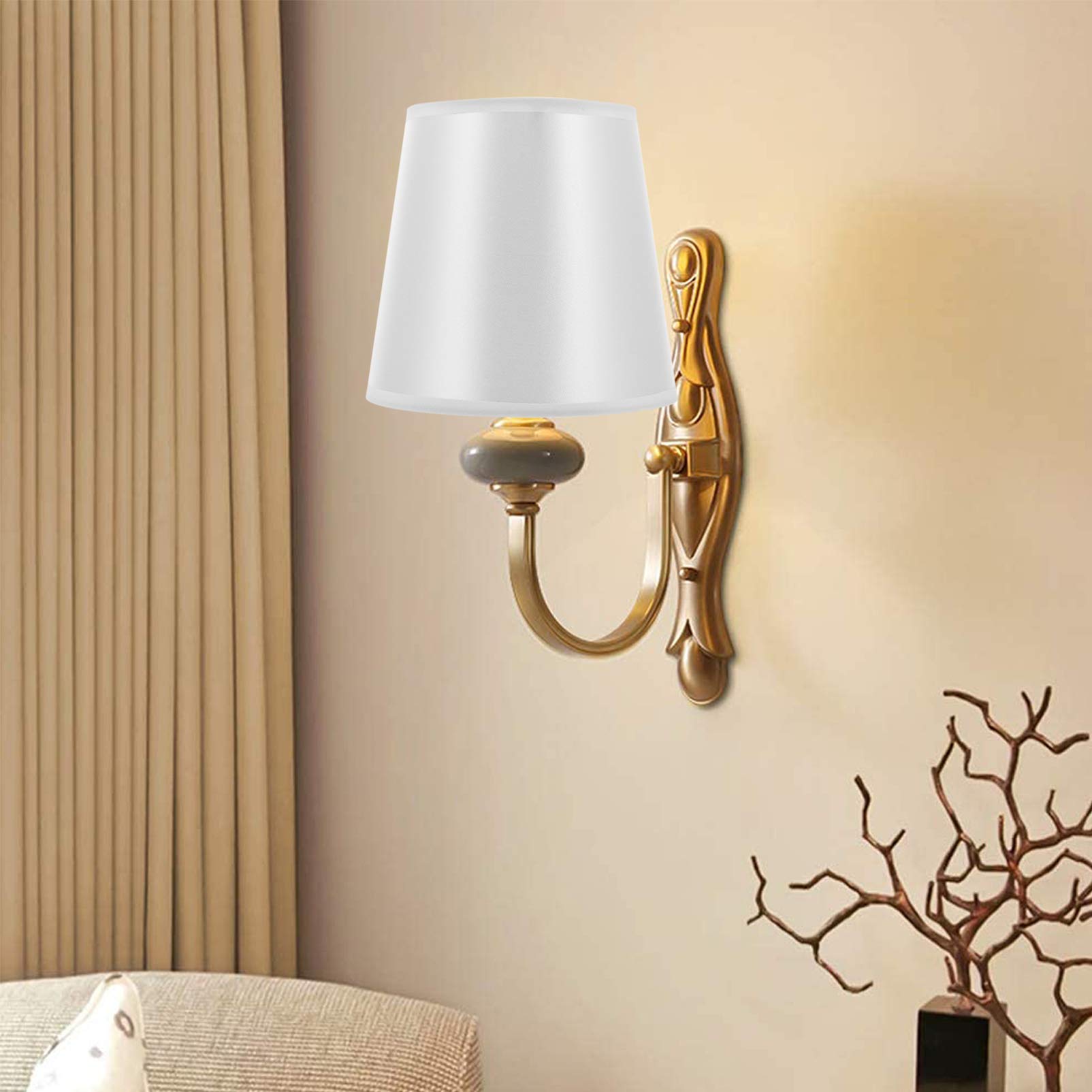 Uonlytech Small Lamp Shade Barrel Fabric Lampshade Cloth Lamp Shade Fashion Cloth Lamp Fittings Coverfor Table Floor Lamps Replacement