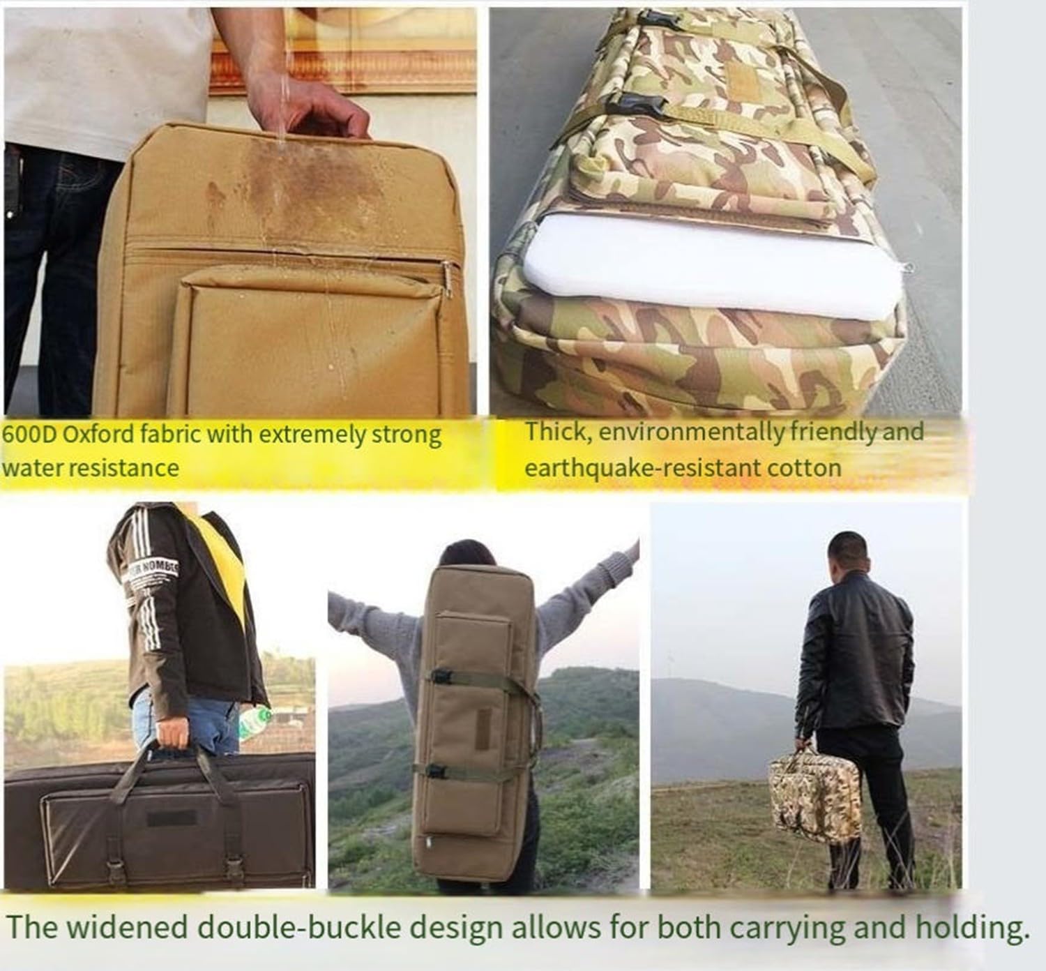 Tattico Fodero Del Fucile Morbido Custodie Per Carabine, 60/70/85/100/120 Cm Custodia Doppia Per Fucile, Valigetta Pistola Softair, Fucile Custodia Per Trasporto Per Fucile Carrging A,110cm