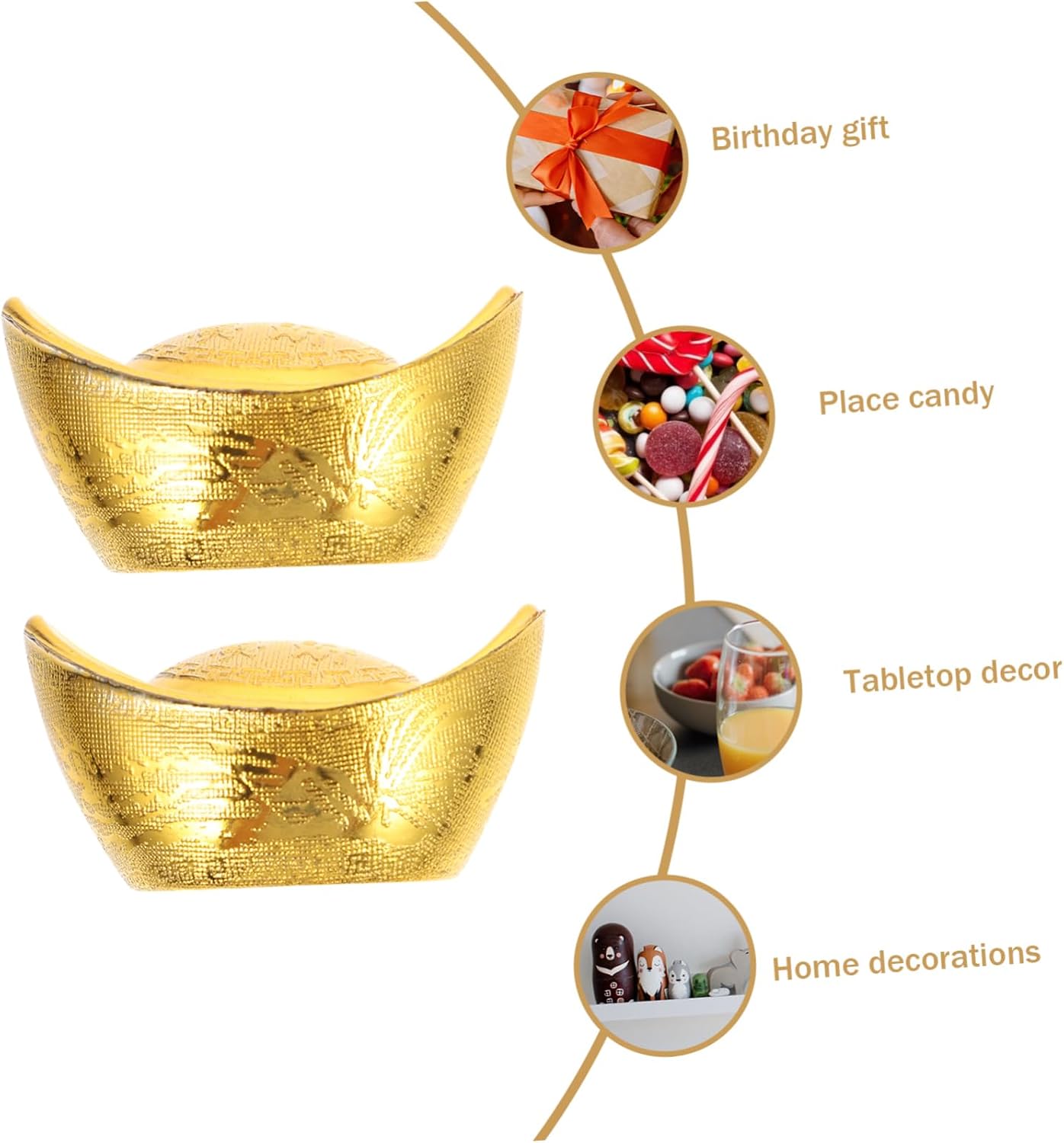 20 Pcs Gold Ingot Candy Box PP Decorative Storage for Celebrations image 2